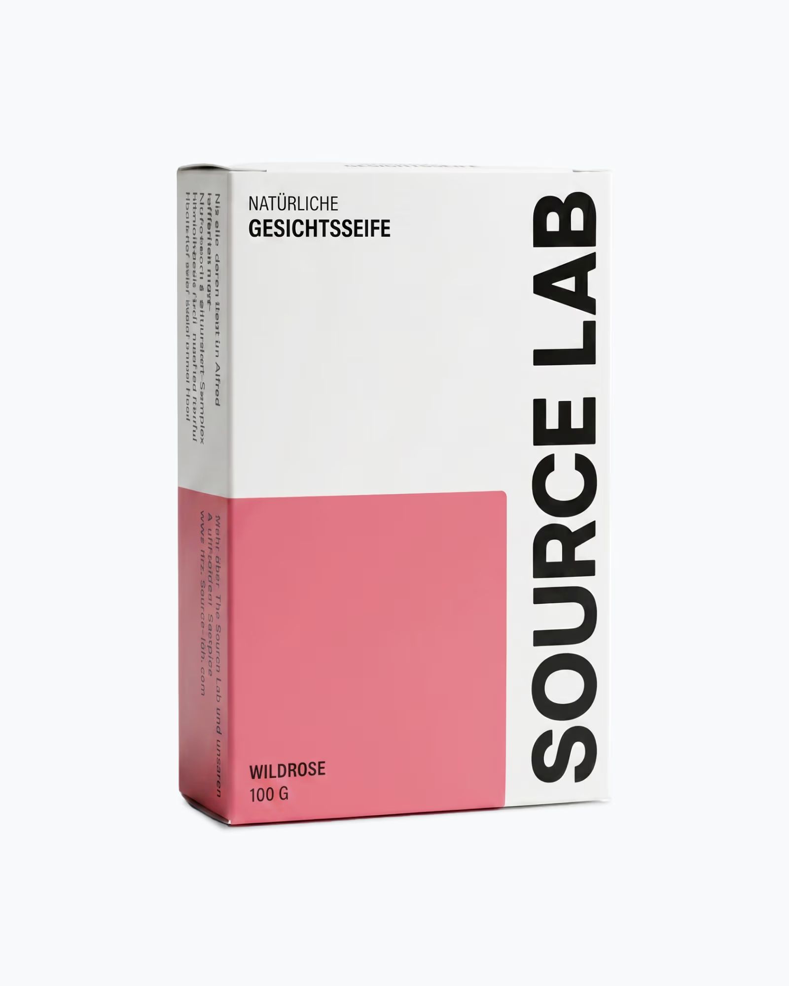 Verpackung für Gesichtsseife 'Wildrose' von Source Lab, 100g.