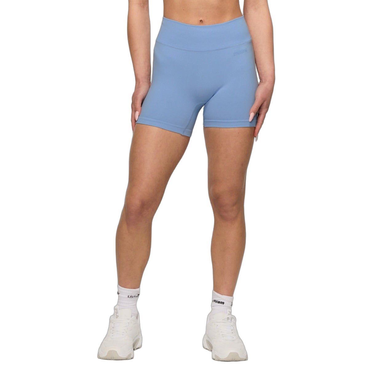 GymBeam Shorts Damen slim mit hoher Taille und Gummizug Sky