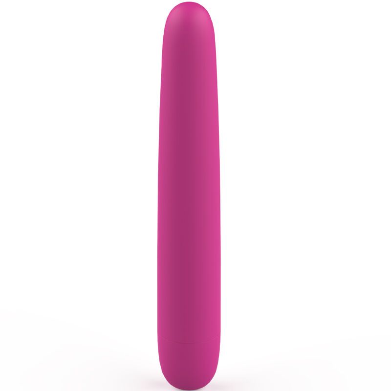 Pinkfarbener Vibrator. Zylindrische Form. Glatte Oberfläche.