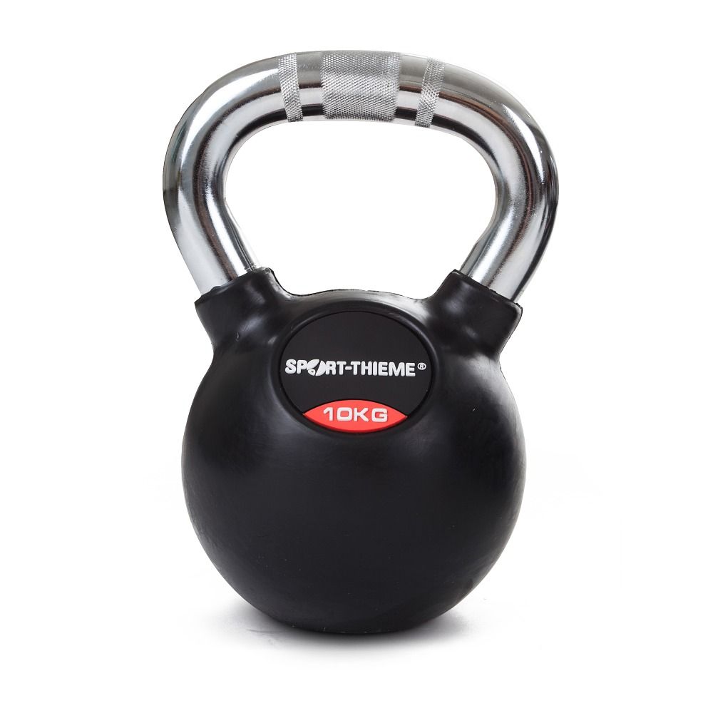 Sport-Thieme Kettlebell Gummiert mit gerändeltem Chrom-Griff 1 St