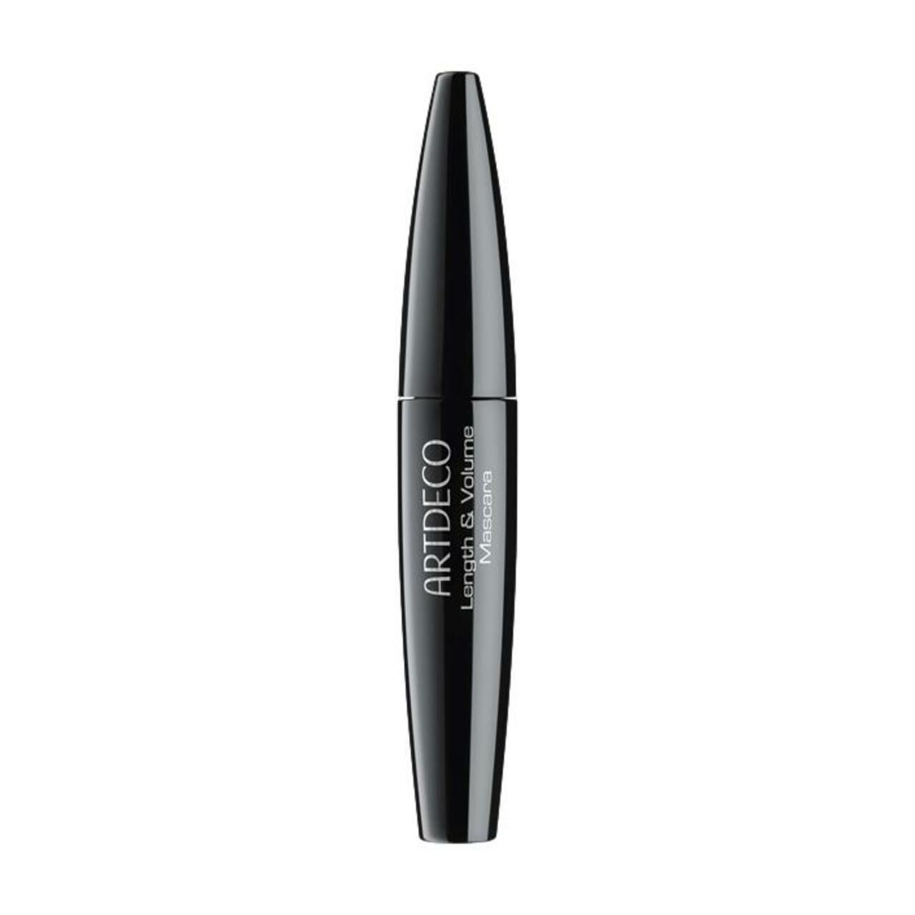 Schwarze Mascarahülse. Aufschrift: ARTDECO Length & Volume Mascara.