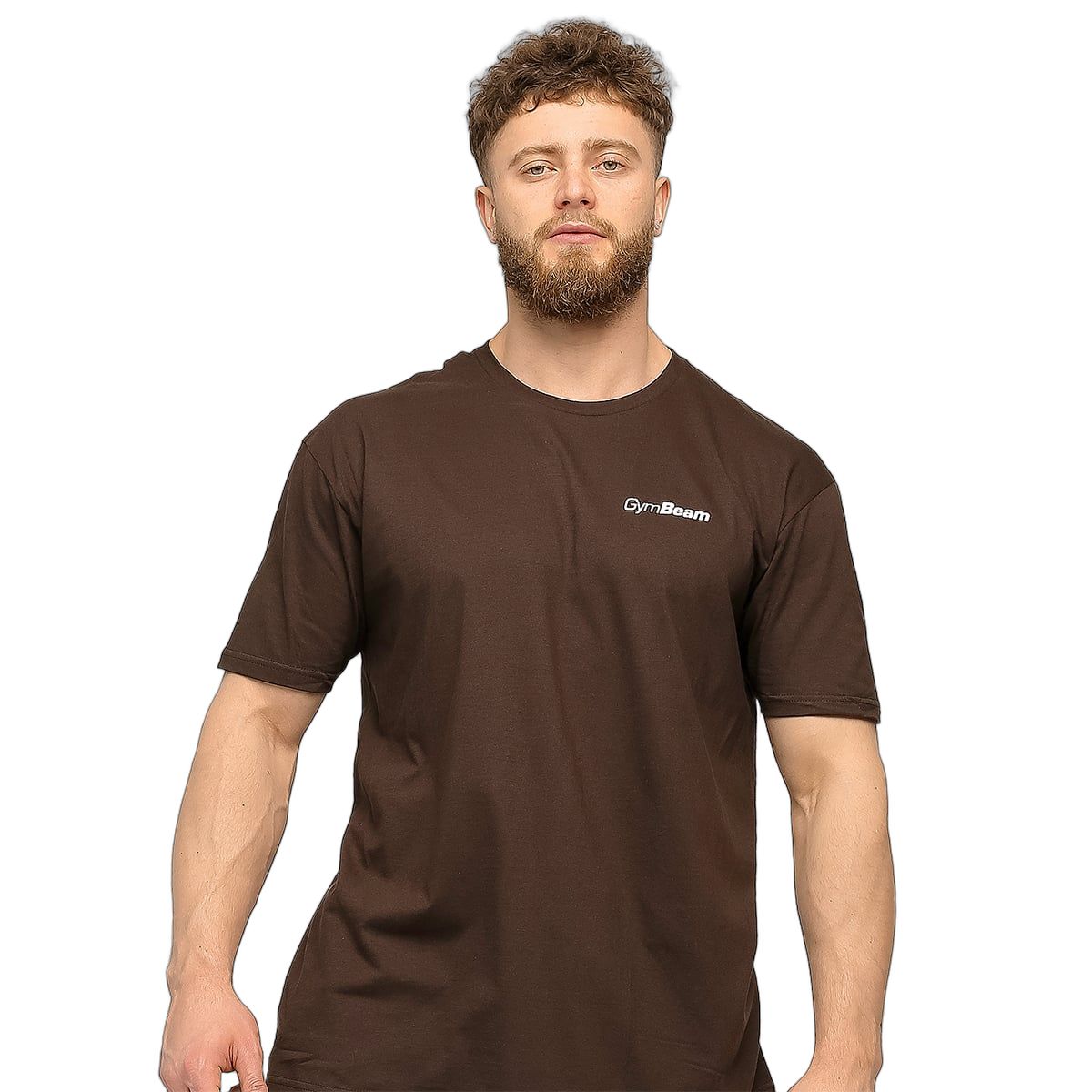 GymBeam T-Shirt Herren regular Kurzarm Schokoladenbraun Basic 1 St