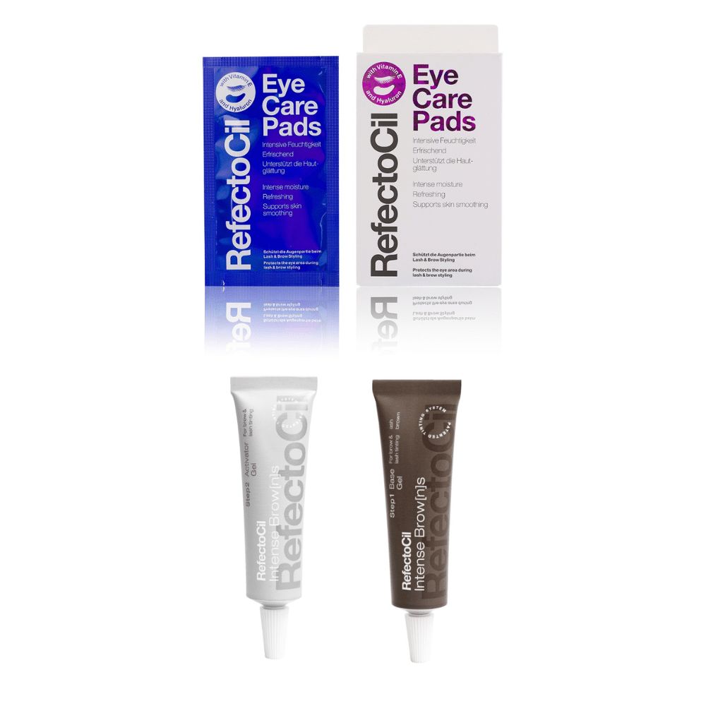 RefectoCil Base Gel Aschbraun & Intense Brow[n]s Activator Eye Care Pads Set 15 ml Creme