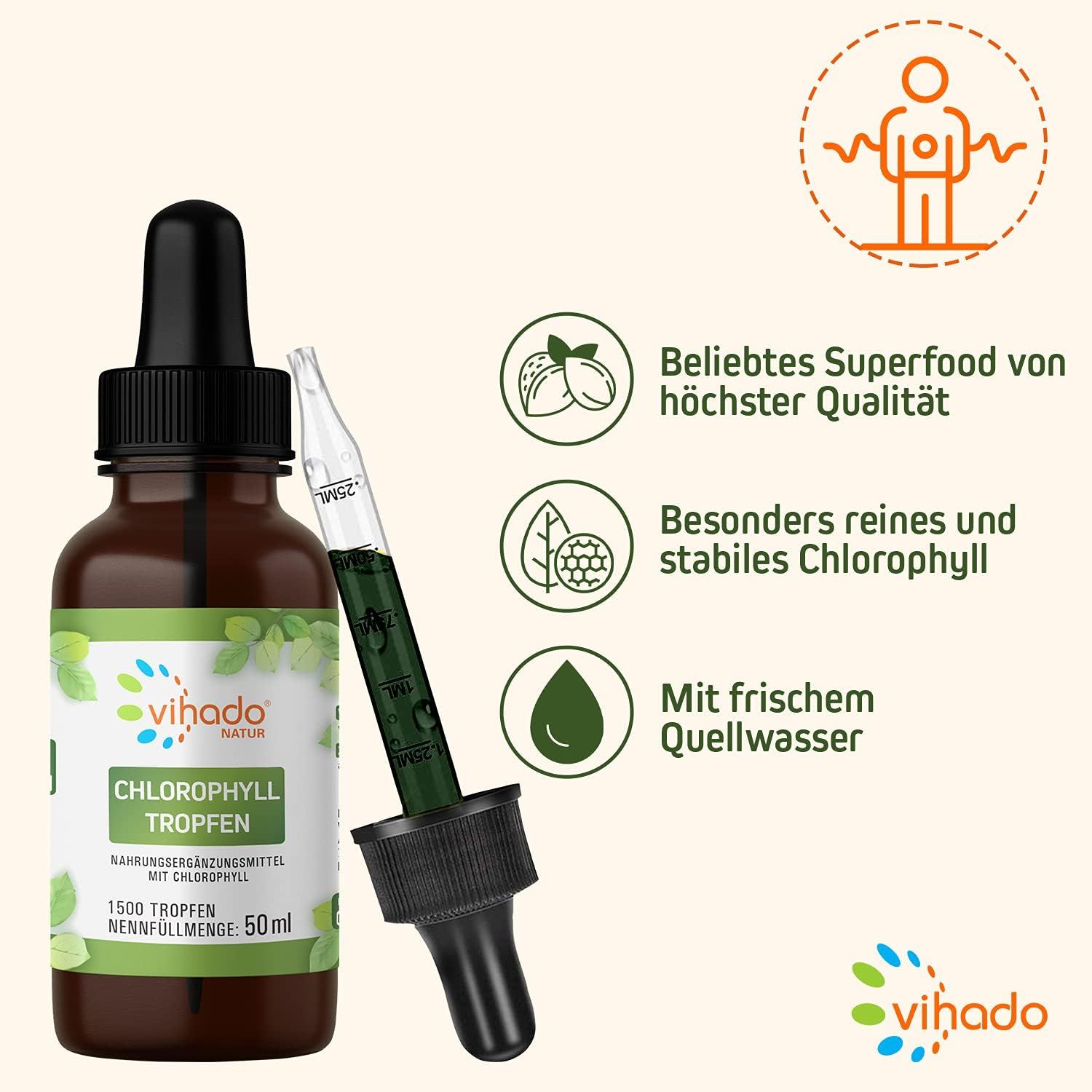 Vihado flüssige Chlorophyll Tropfen 50 ml