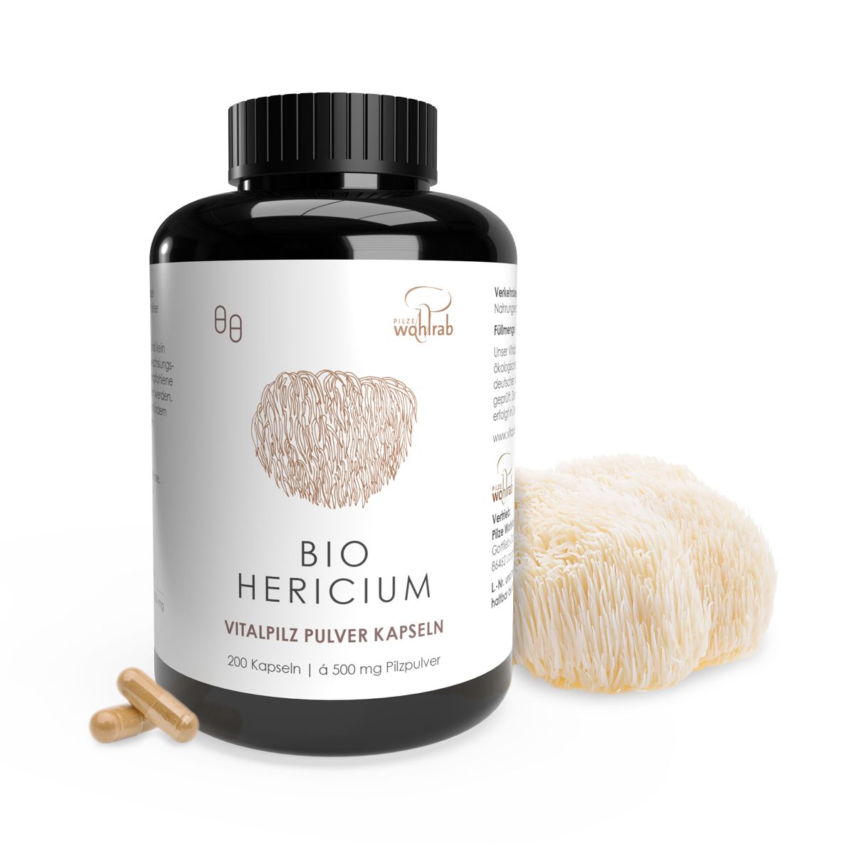 Pilze Wohlrab - BIO Hericium Pulverkapseln