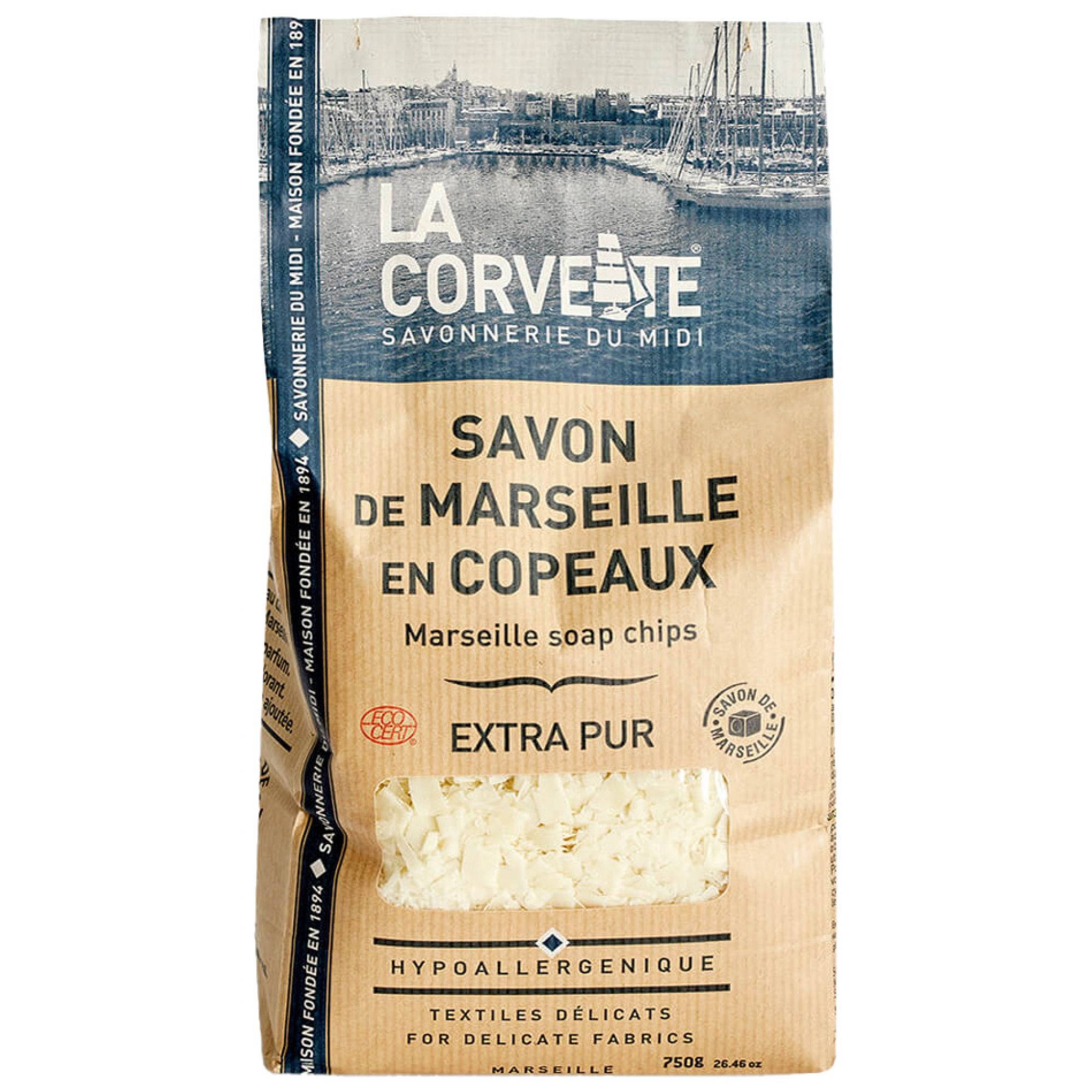 Die Corvette Reinste Marseille-Seife-Späne 14,2x8,5x16,8 cm