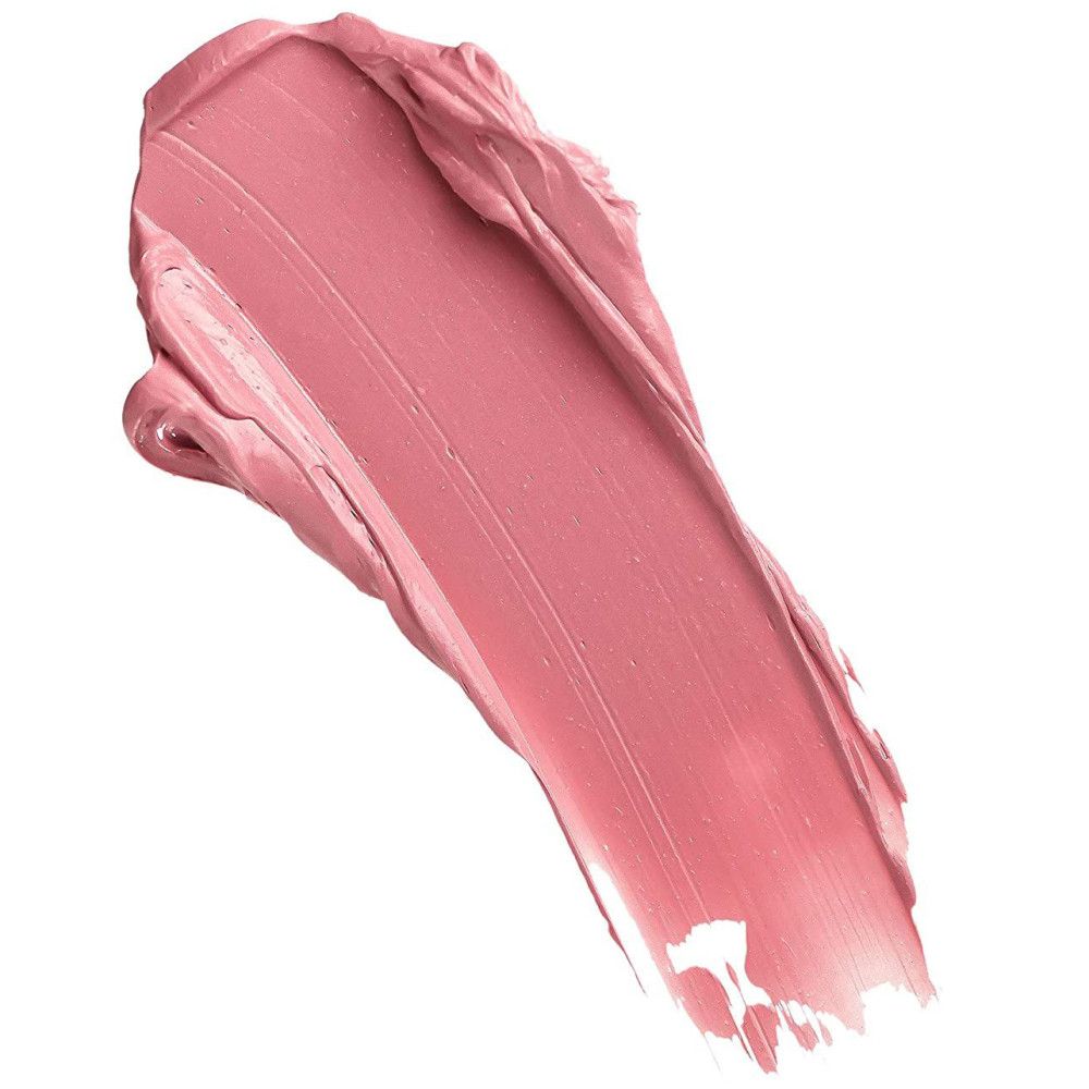 Rosa Lippenstift-Swatches auf weißem Hintergrund. Die Textur ist cremig und glänzend.