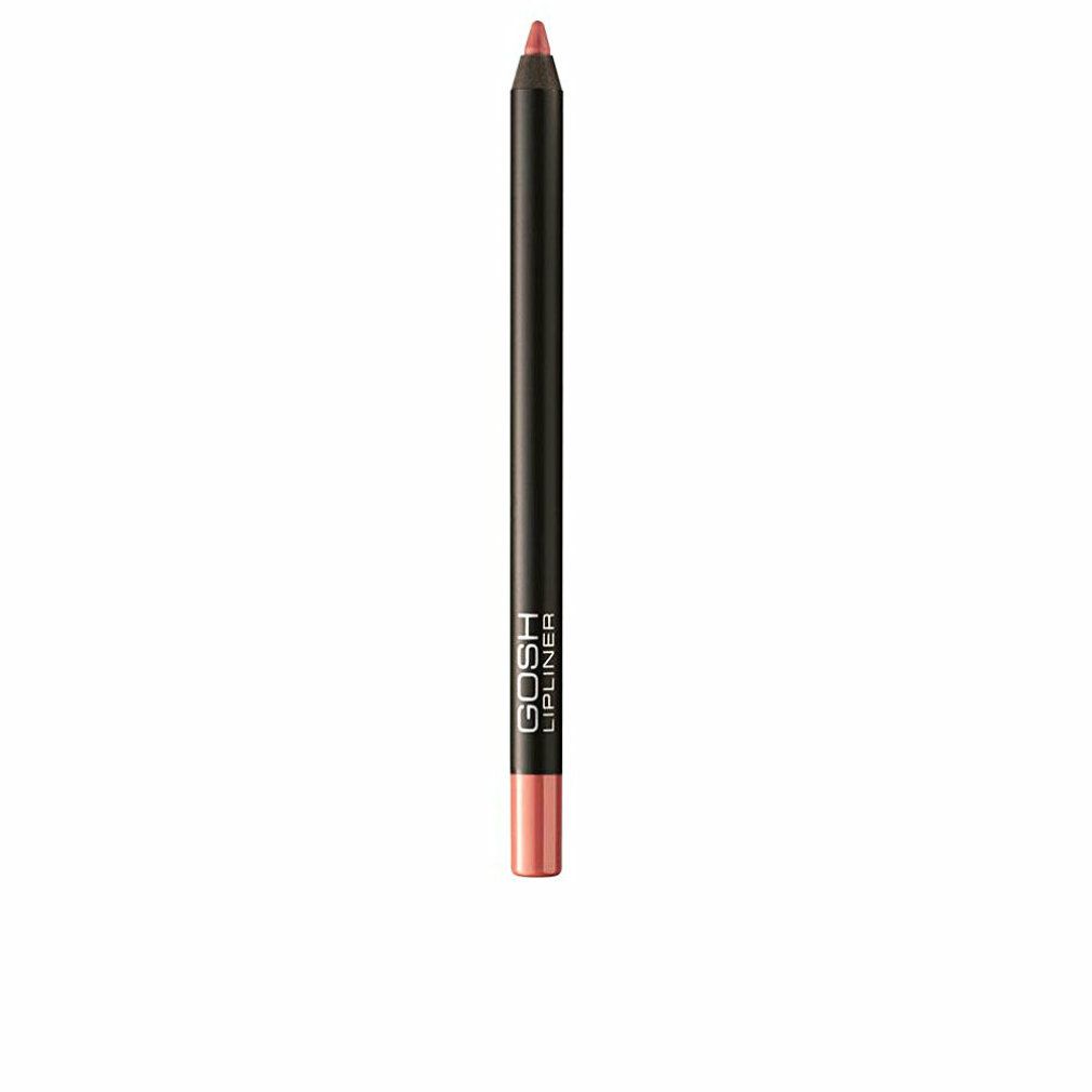 GOSH Lipliner, rosa. Schwarzer Stift mit rosafarbener Spitze. Produktname und Marke sind sichtbar.