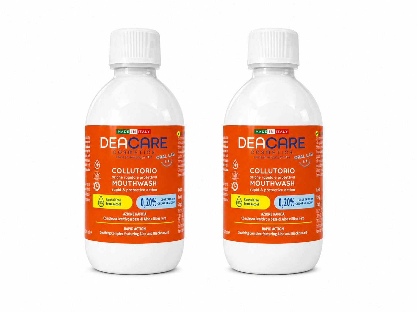 DEACARE Oral Lab - Collutorio Azione Rapda Clorexidina 0.20% - con Aloe e Ribes Nero - Alcohol Free