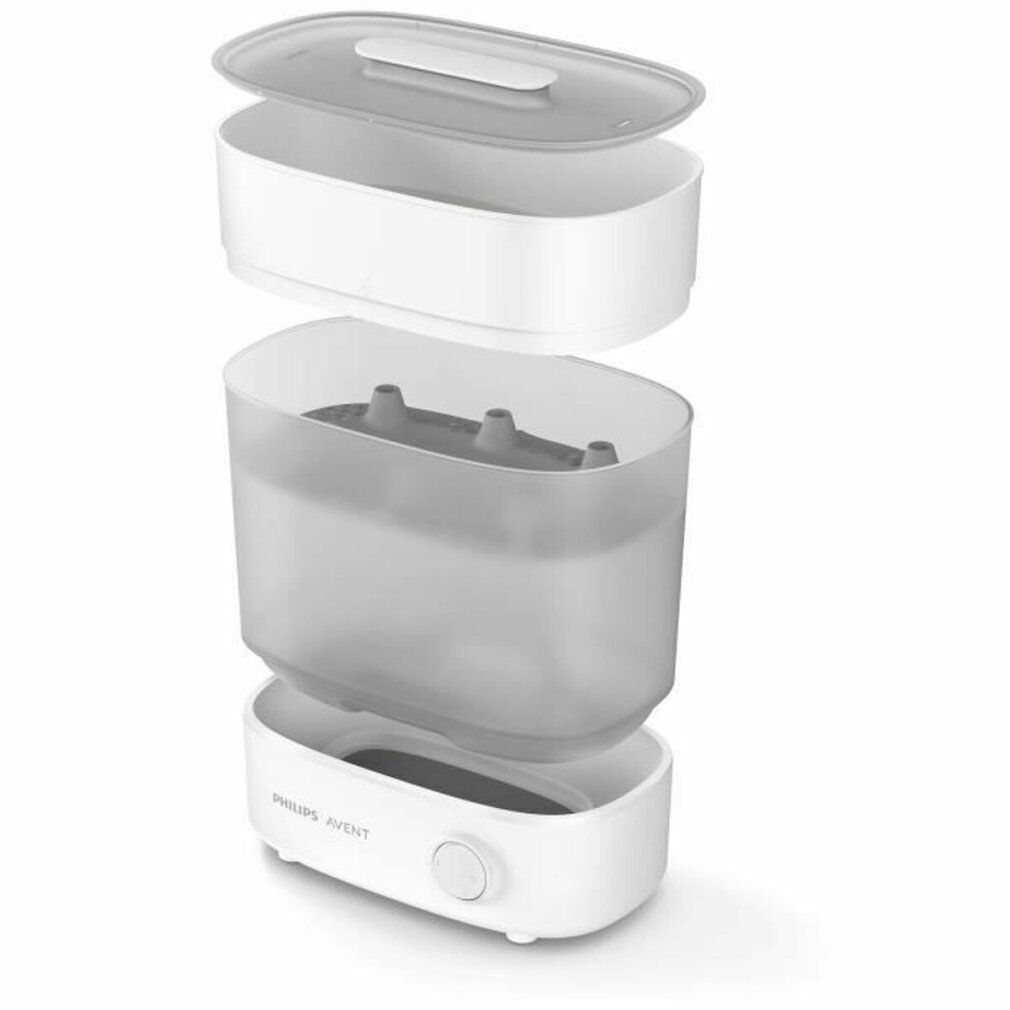 Philips Avent Sterilisator in Einzelteilen. Deckel, Behälter, Basis.