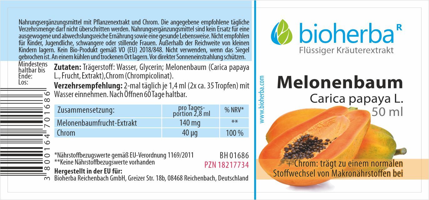 Melonenbaum Carica papaya L. Tropfen Tinktur 50 ml PZN 18217734