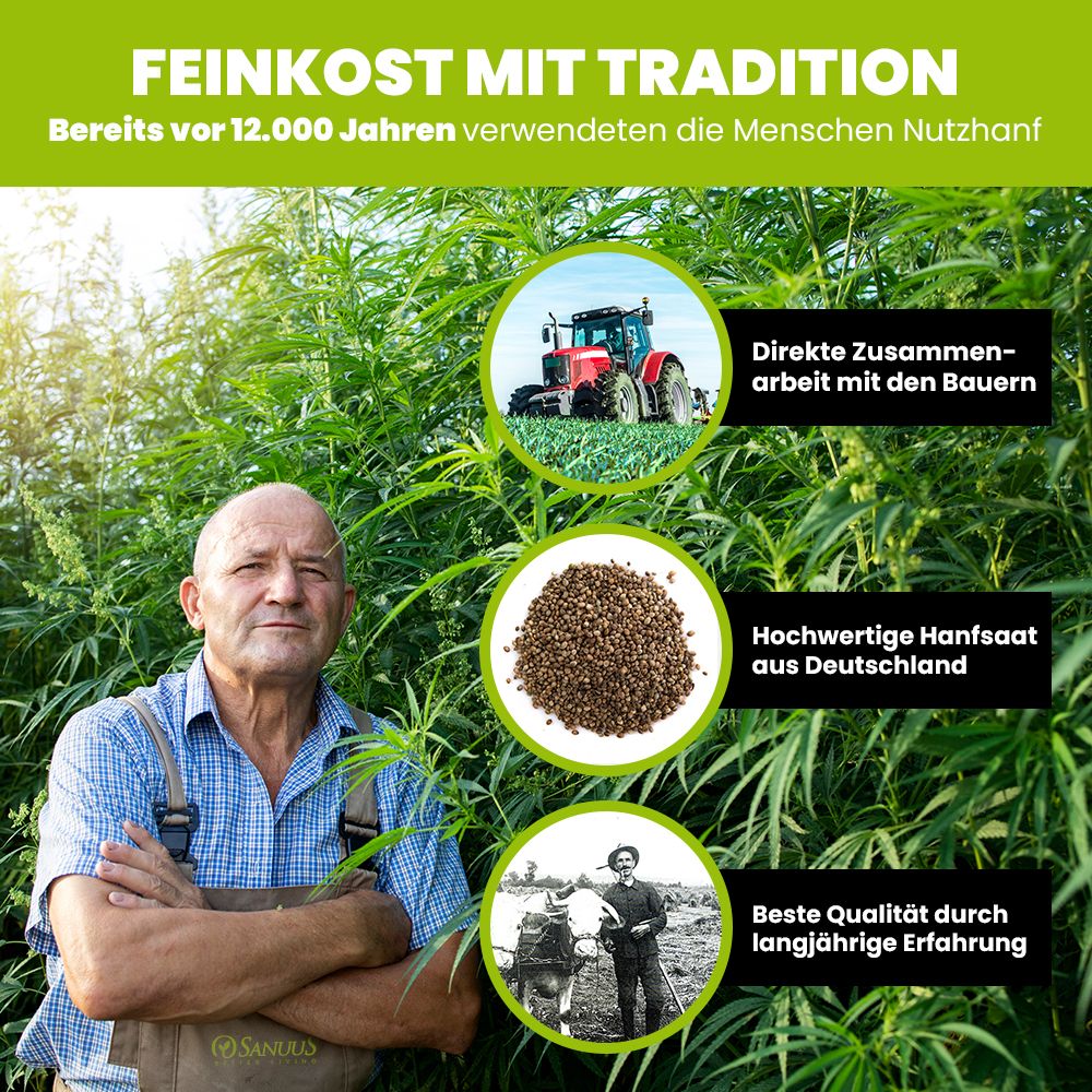 SANUUS® Bio Hanfsamen ungeschält 750g regional aus Bayern