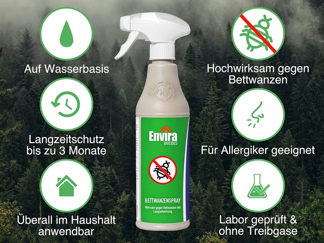 Envira Bettwanzen Abwehrspray im Vorteilspack, Anti-Bettwanzen-Mittel Mit Langzeitwirkung
