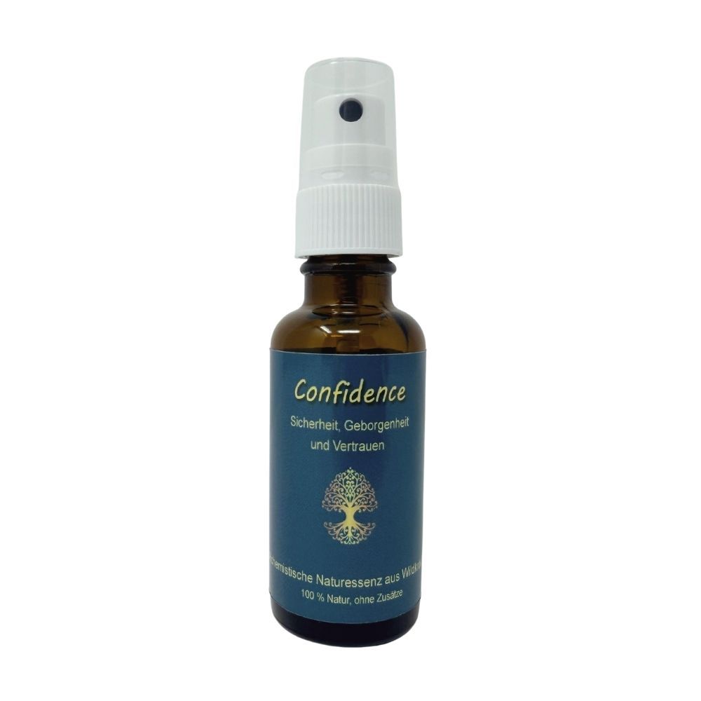 Confidence Spray in brauner Glasflasche mit Sprühkopf, 30ml.