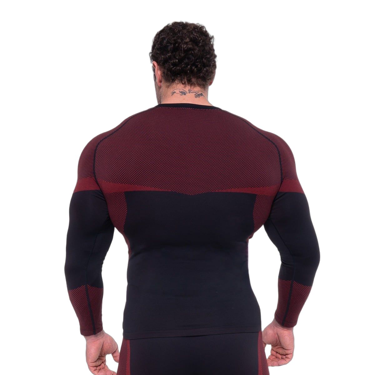 GymBeam OG1 Seamless Long Sleeve Herren Slim Black/Red Langarm