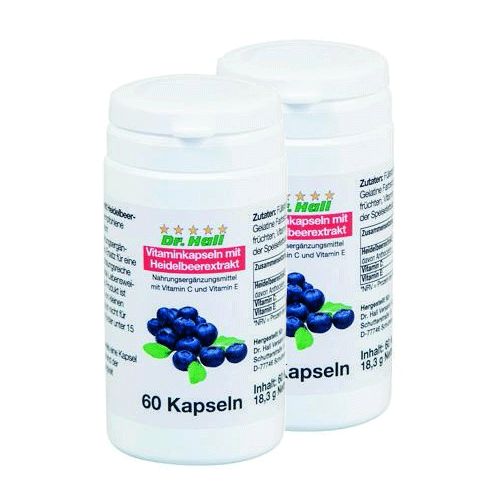 Dr. Hall Vitaminkapseln mit Heidelbeerextrakt, 2er Pack