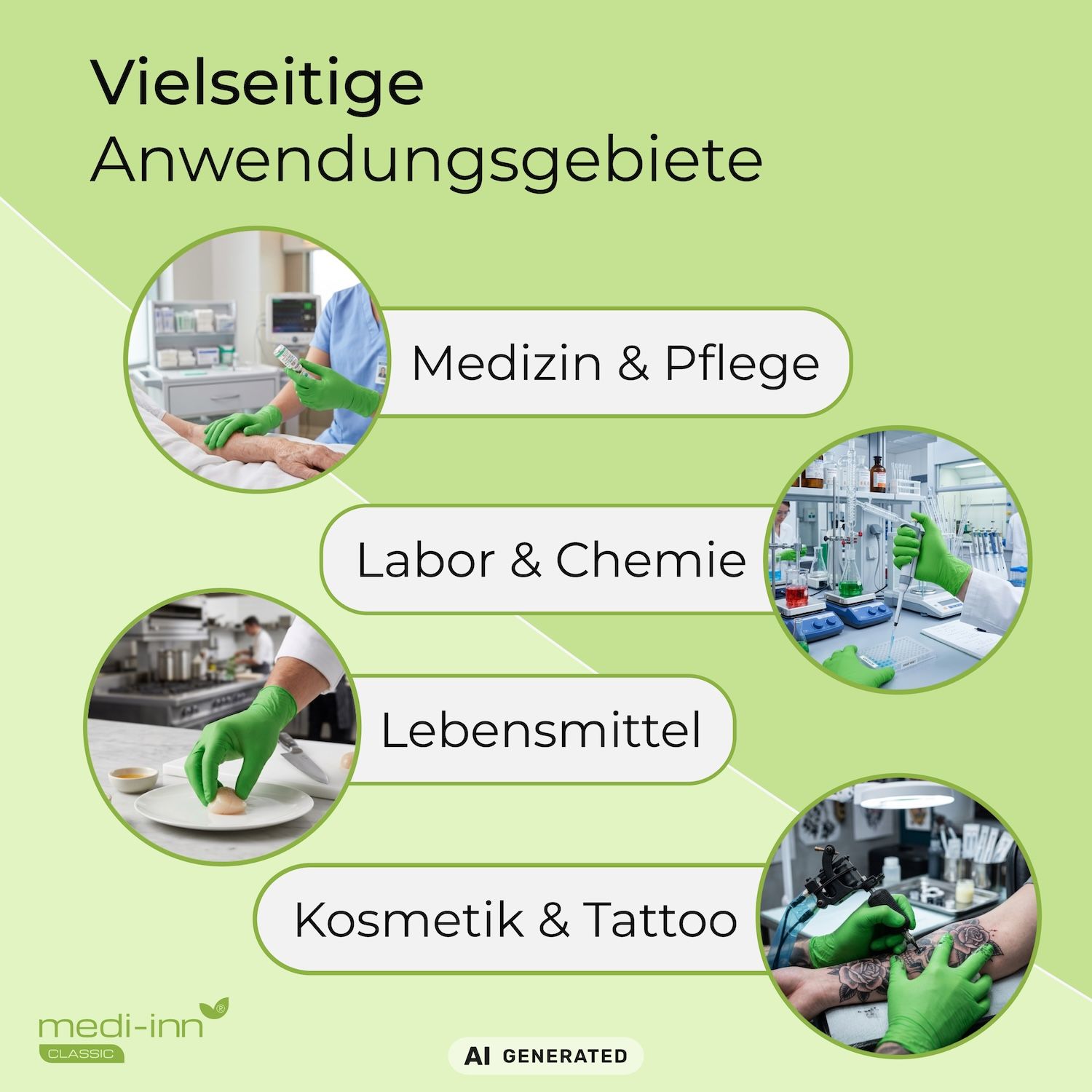 Medi-Inn Nitril Apple Green Einmalhandschuhe