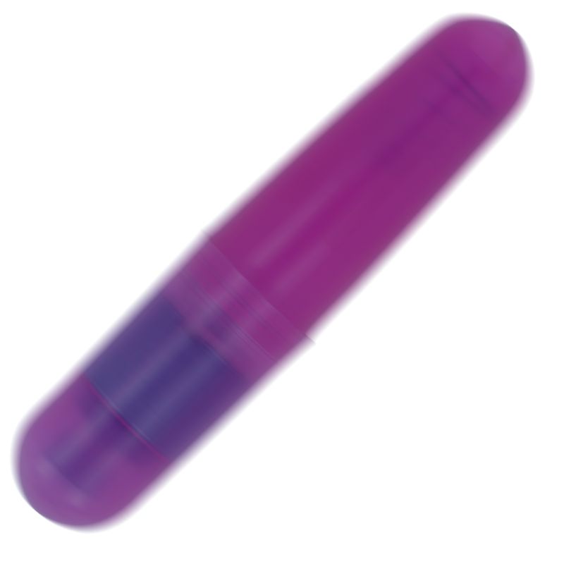 Lila Vibrationskugel. Zylindrische Form. Transparente Hülle.