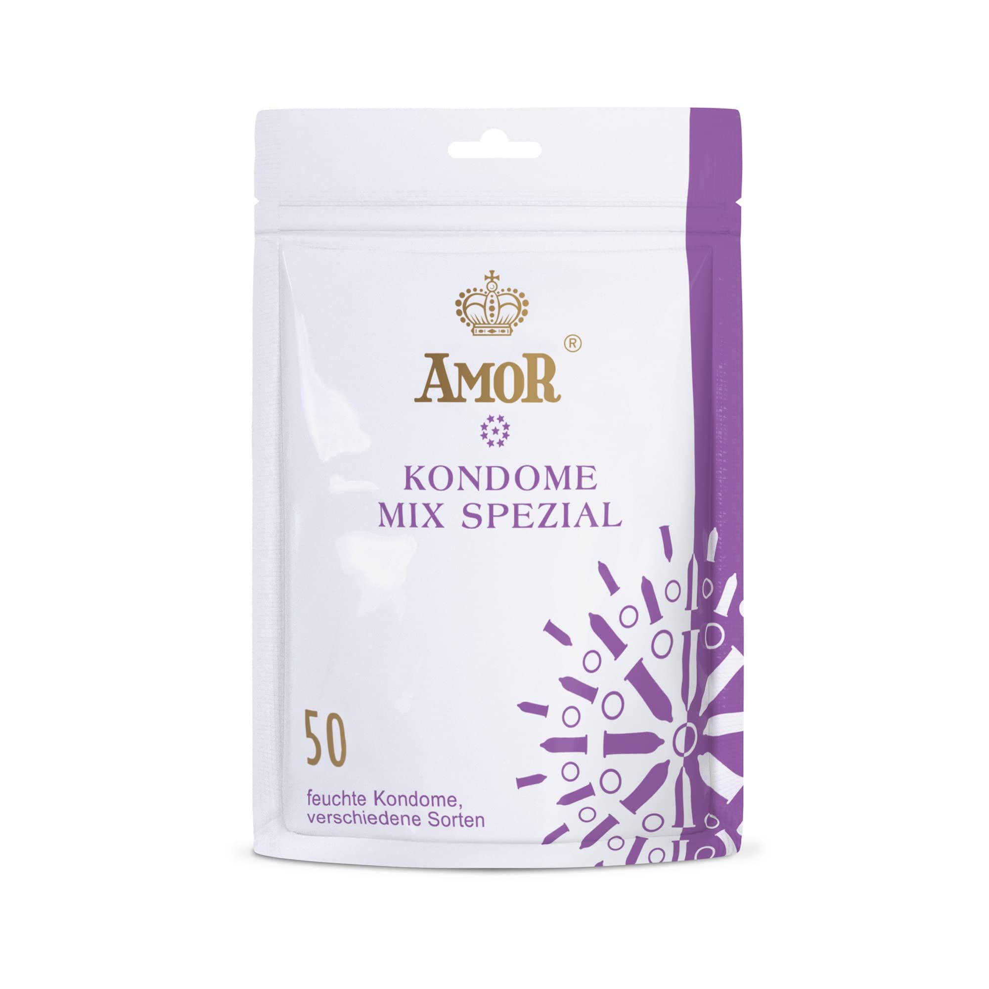 Verpackung AMOR Mix Special Kondome, 50 Stück.