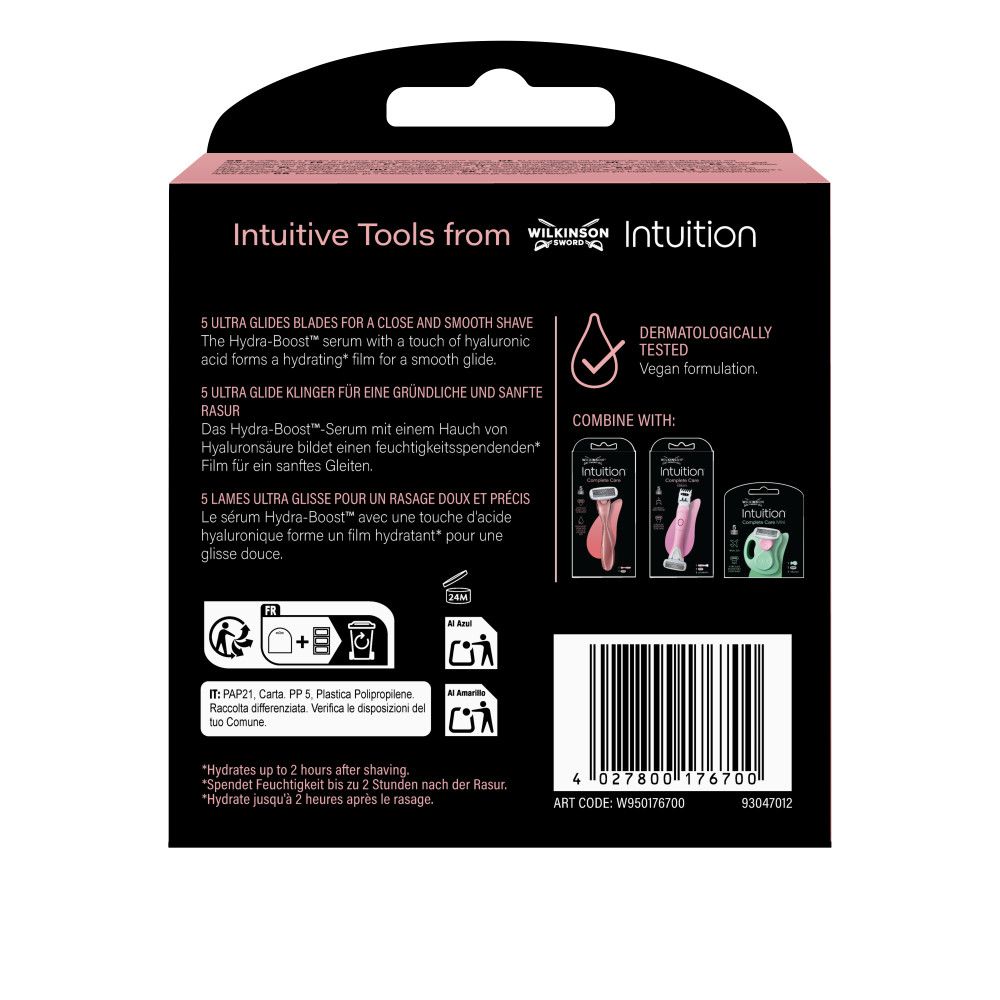 Verpackung Wilkinson Sword Intuition Complete Care mit 6 Ersatzklingen.