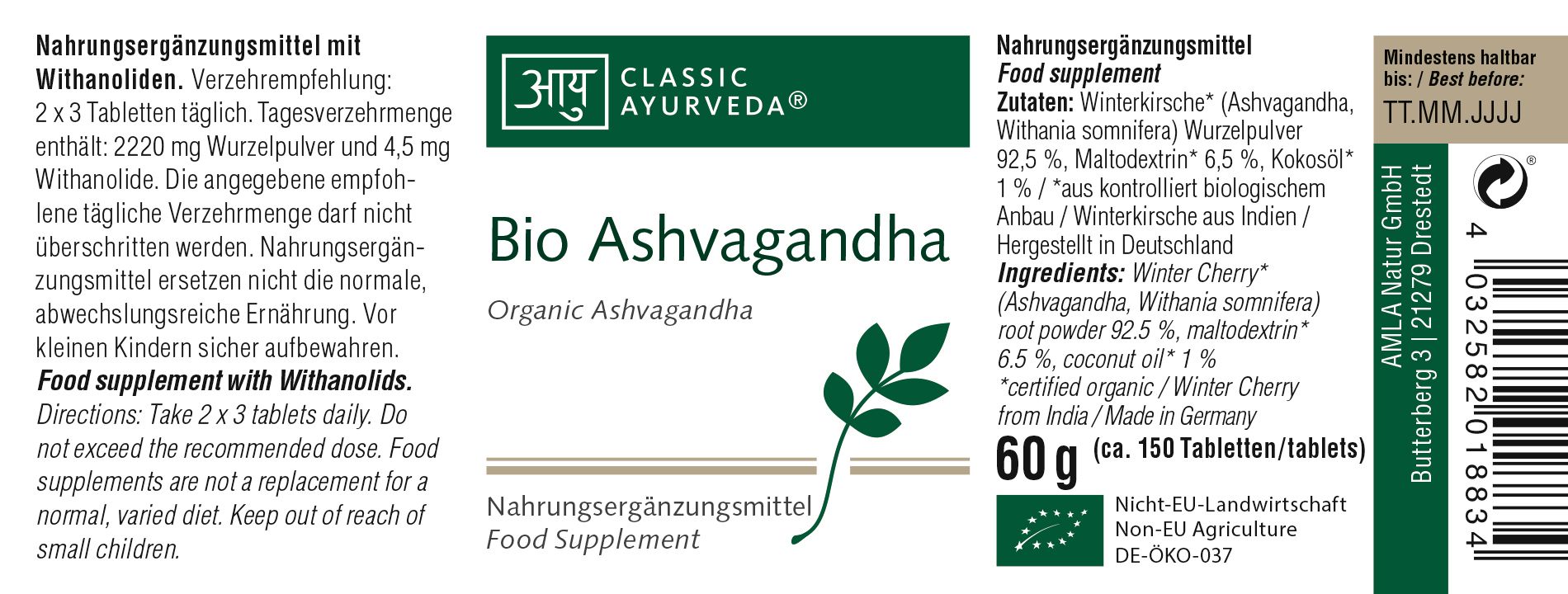 Classic Ayurveda - Ashvagandha 60 g