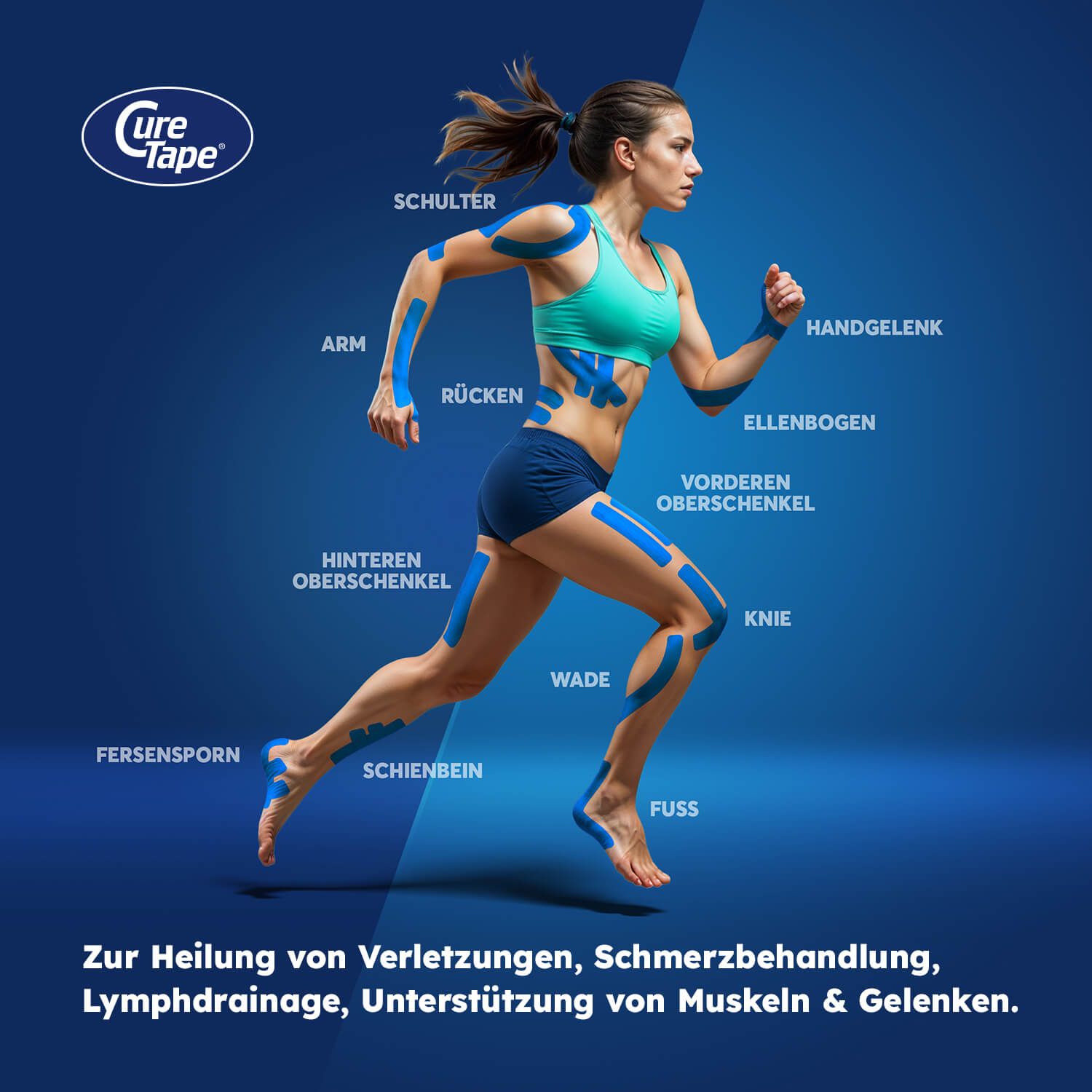 CureTape® Sports. Viskose Kinesiotape + 25% Klebekraft
