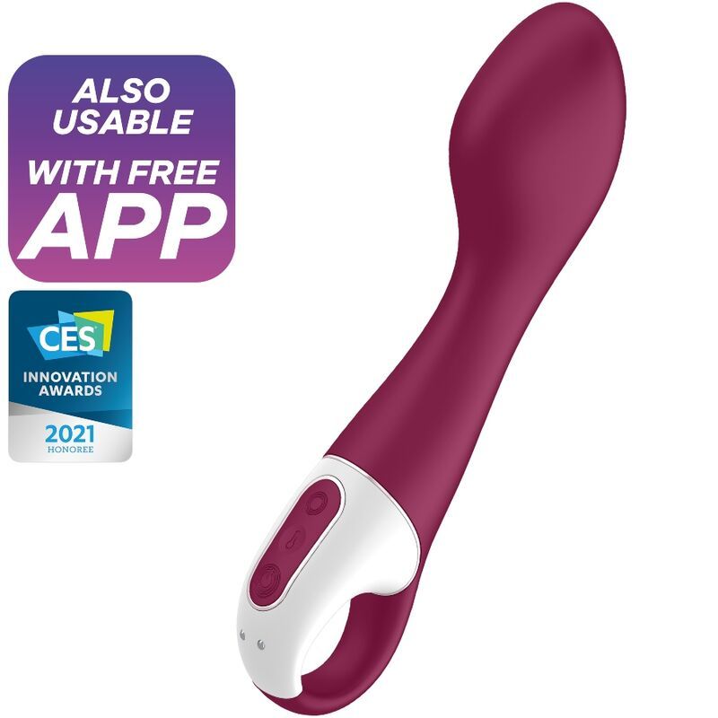 Vibrator in Lila mit weißem Griff. CES Innovation Awards 2021. Mit App nutzbar.