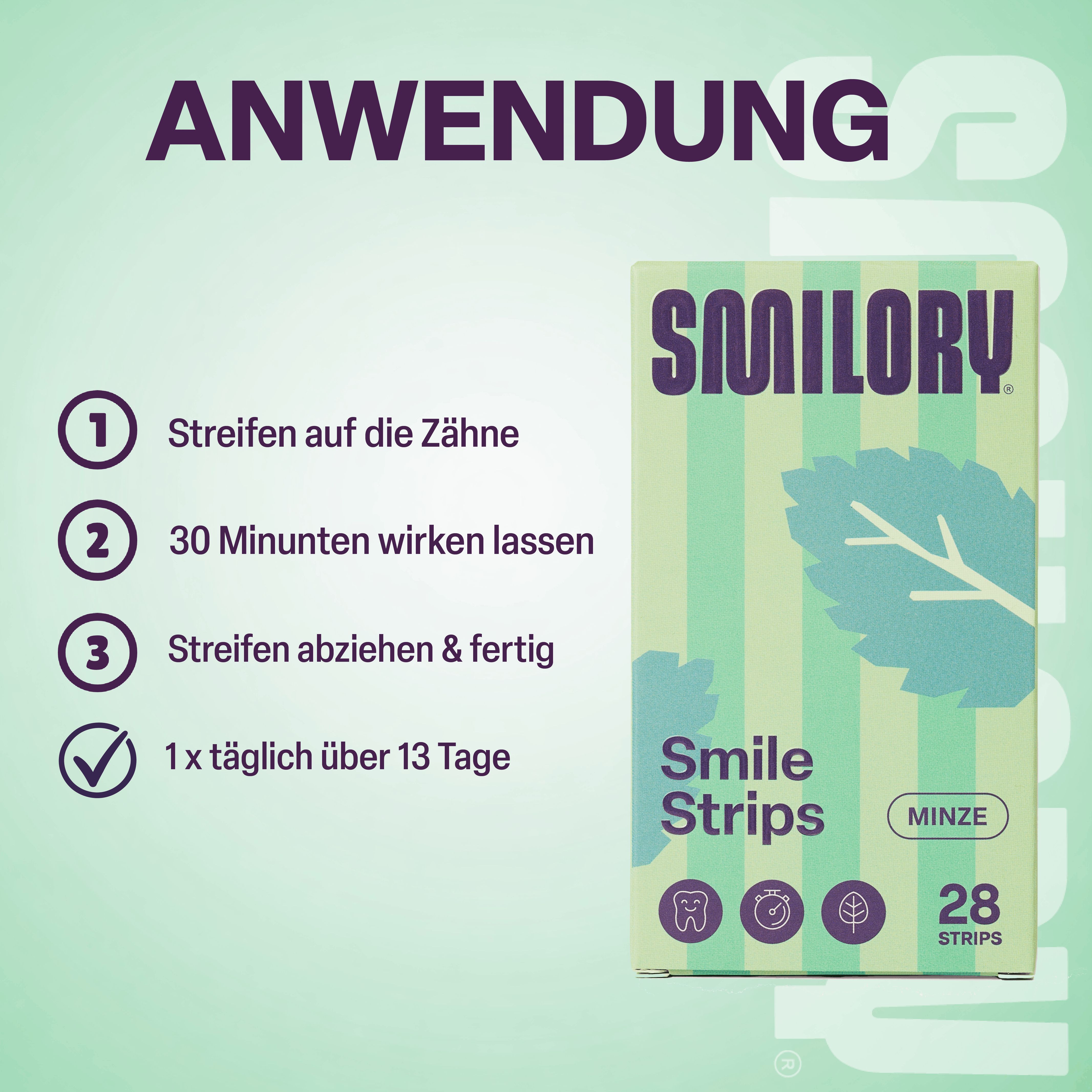 Smilory® Smile Strips - Zahnaufhellungsstreifen (Minze)