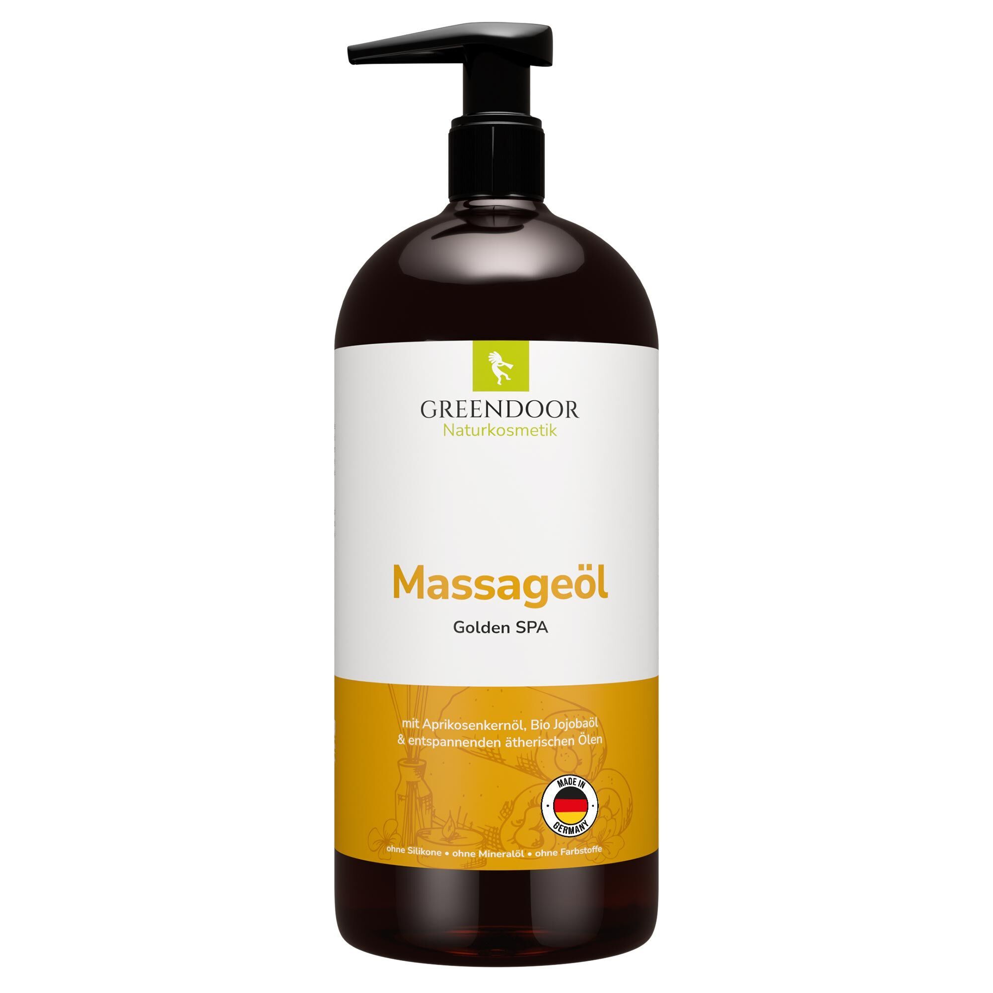 GREENDOOR Massageöl XL Golden SPA mit Pumpspender.