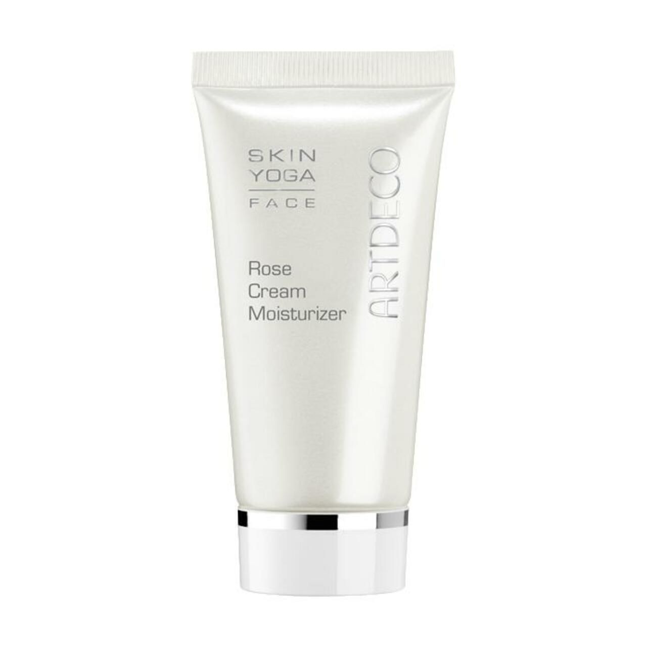 Creme-Tube mit Aufschrift Skin Yoga Face, Rose Cream Moisturizer und Artdeco-Logo.