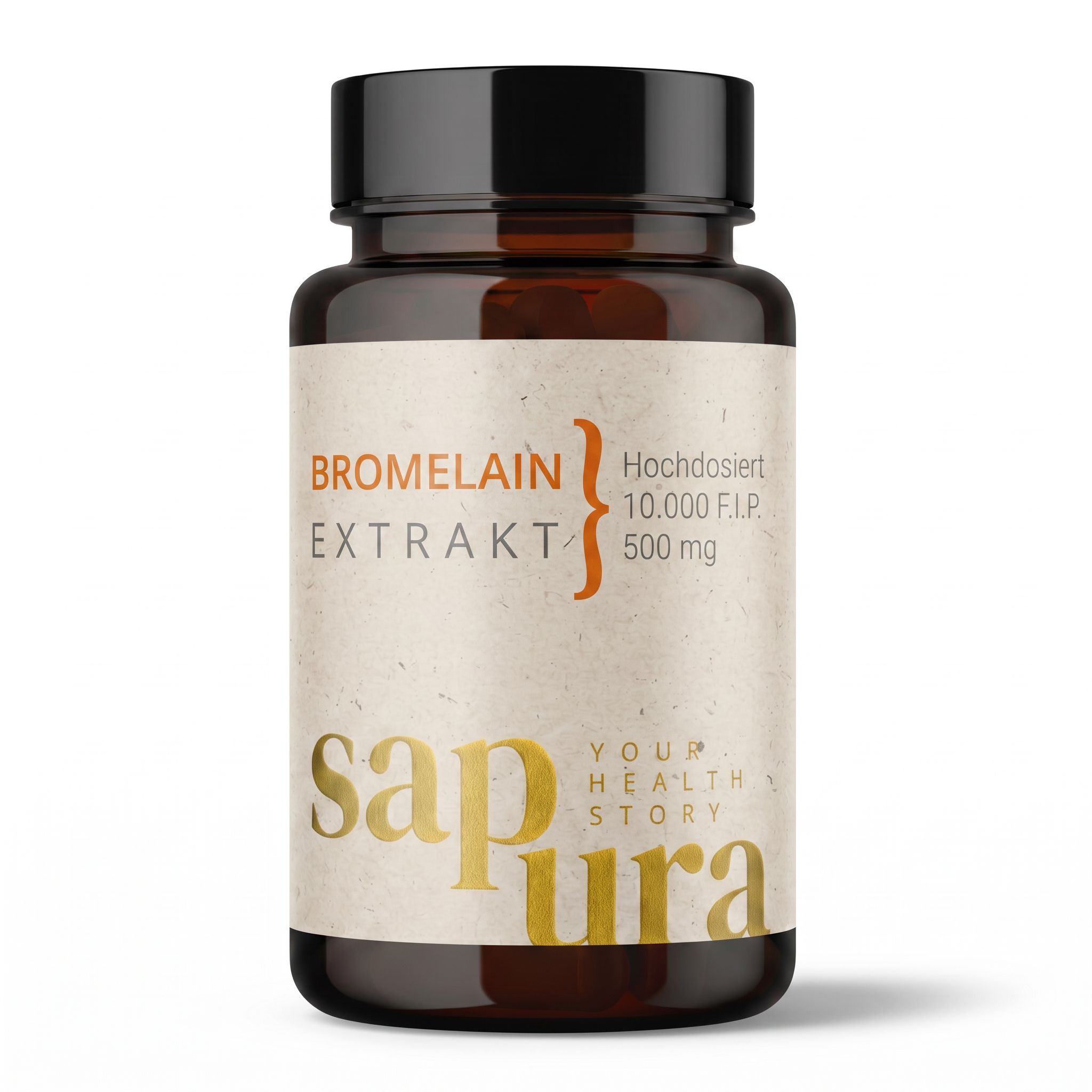 Bromelain Kapseln 500mg | Hochdosiert 10.000 F.i.p. 60 sapura health 35,8 g