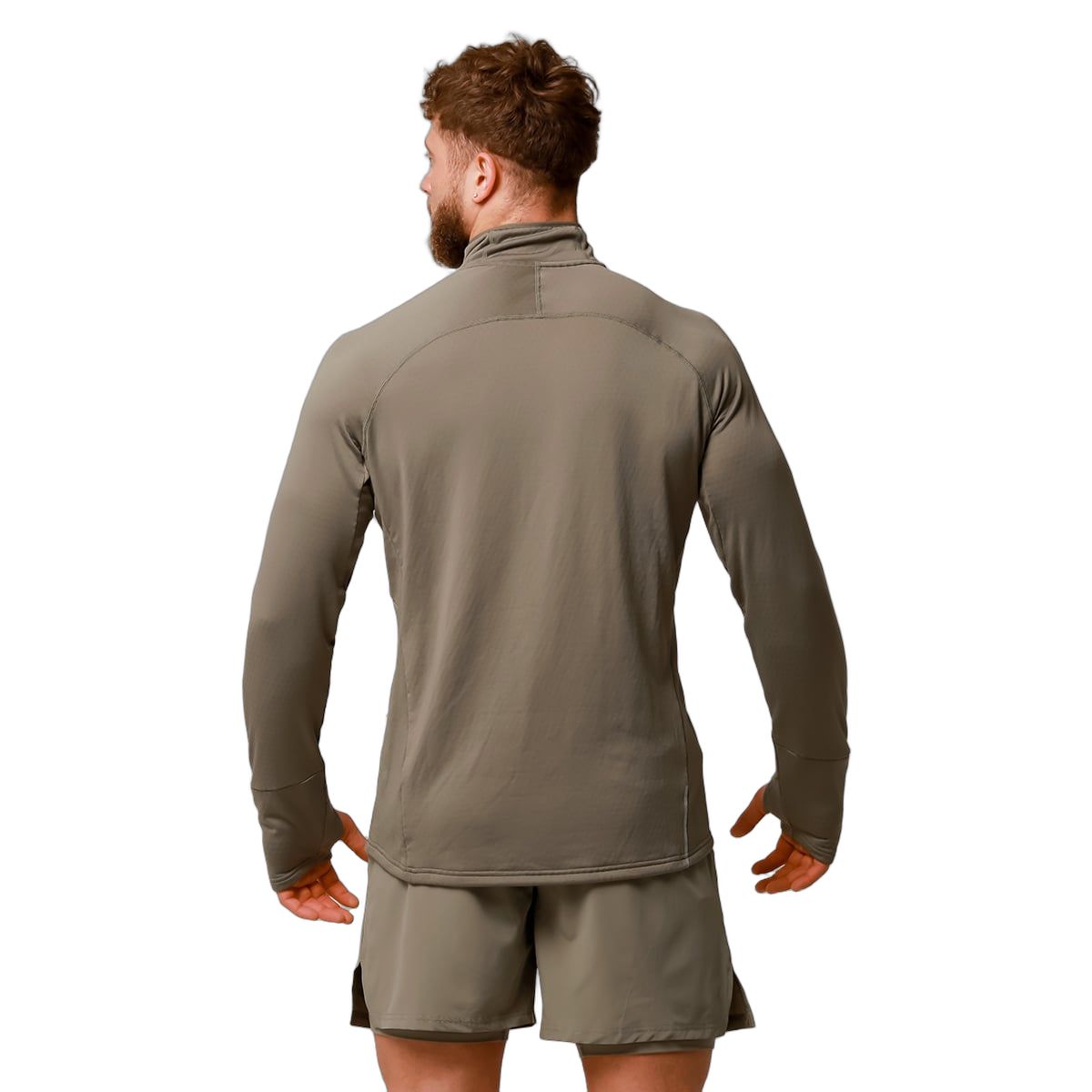 GymBeam Sweatshirt Herren regular mit halbem Reißverschluss in Vetiver