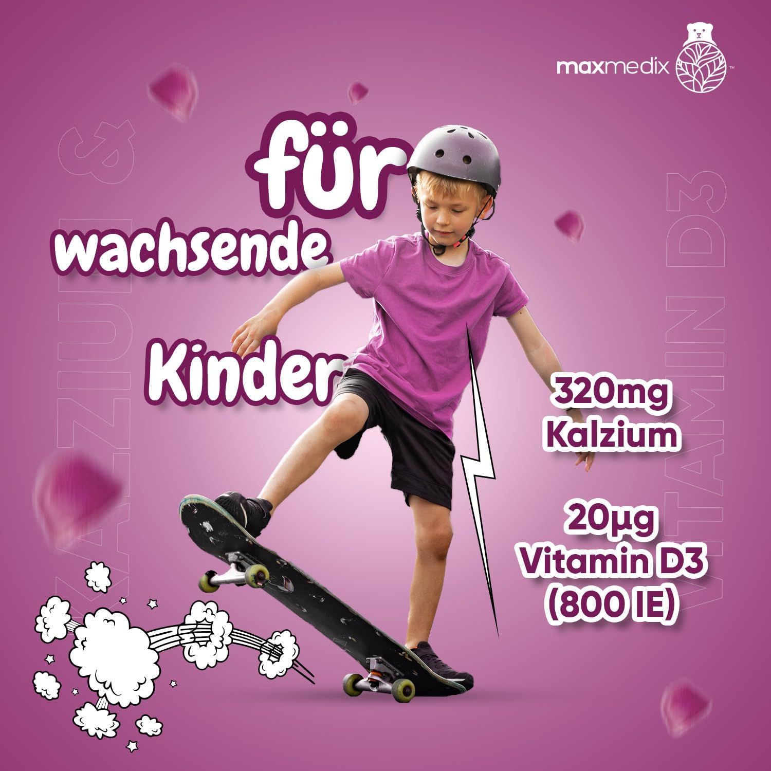 maxmedix Calcium & Vitamin D3 Gummibärchen für Kinder