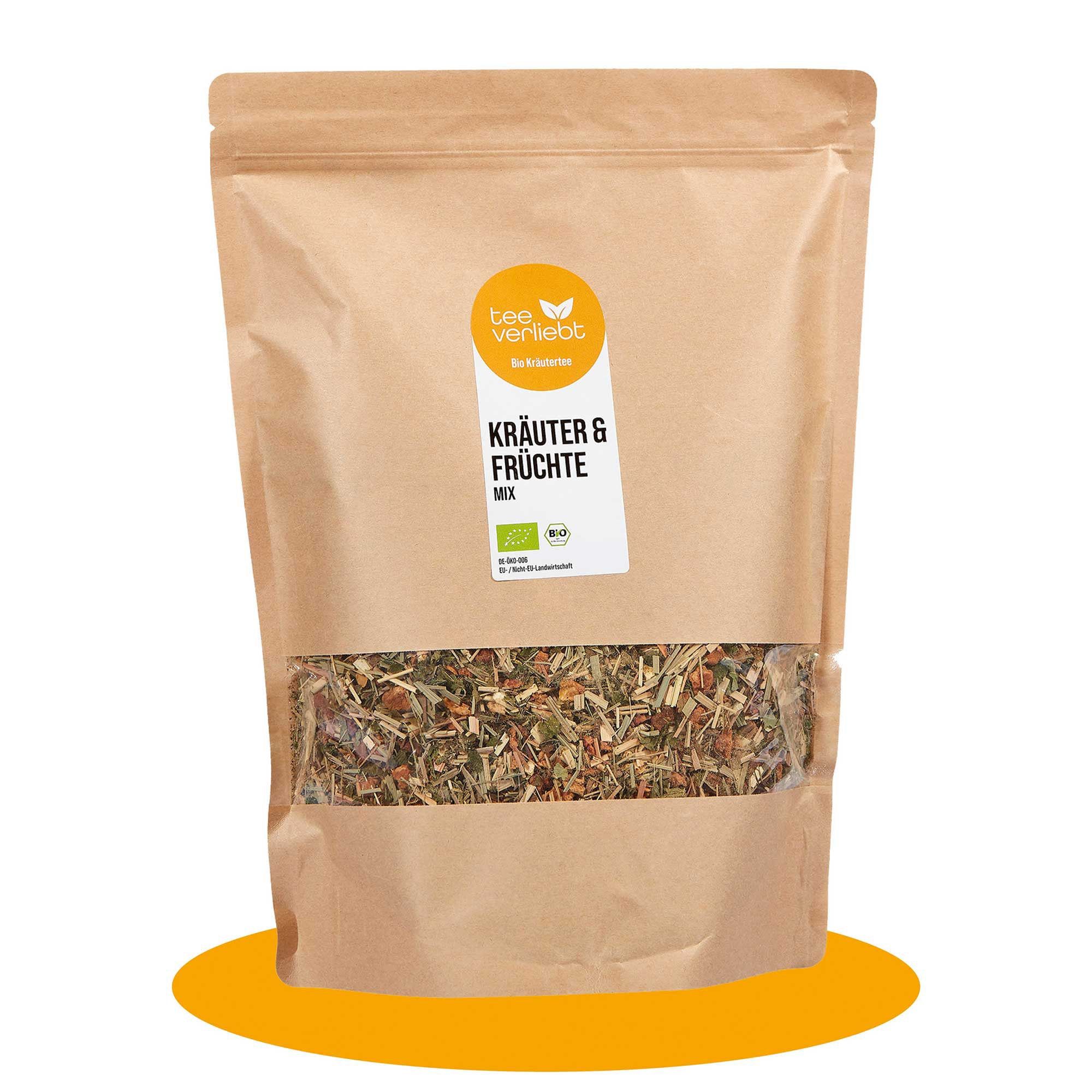 teeverliebt - Kräuter & Früchte Mix Bio loser Tee Großpackung I Mild-fruchtige Kräutermischung