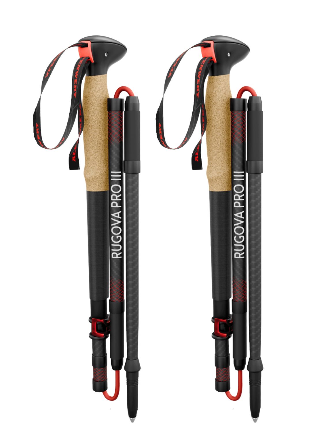 ALPENWERT Faltbare Wanderstöcke Carbon 100 - 120 cm