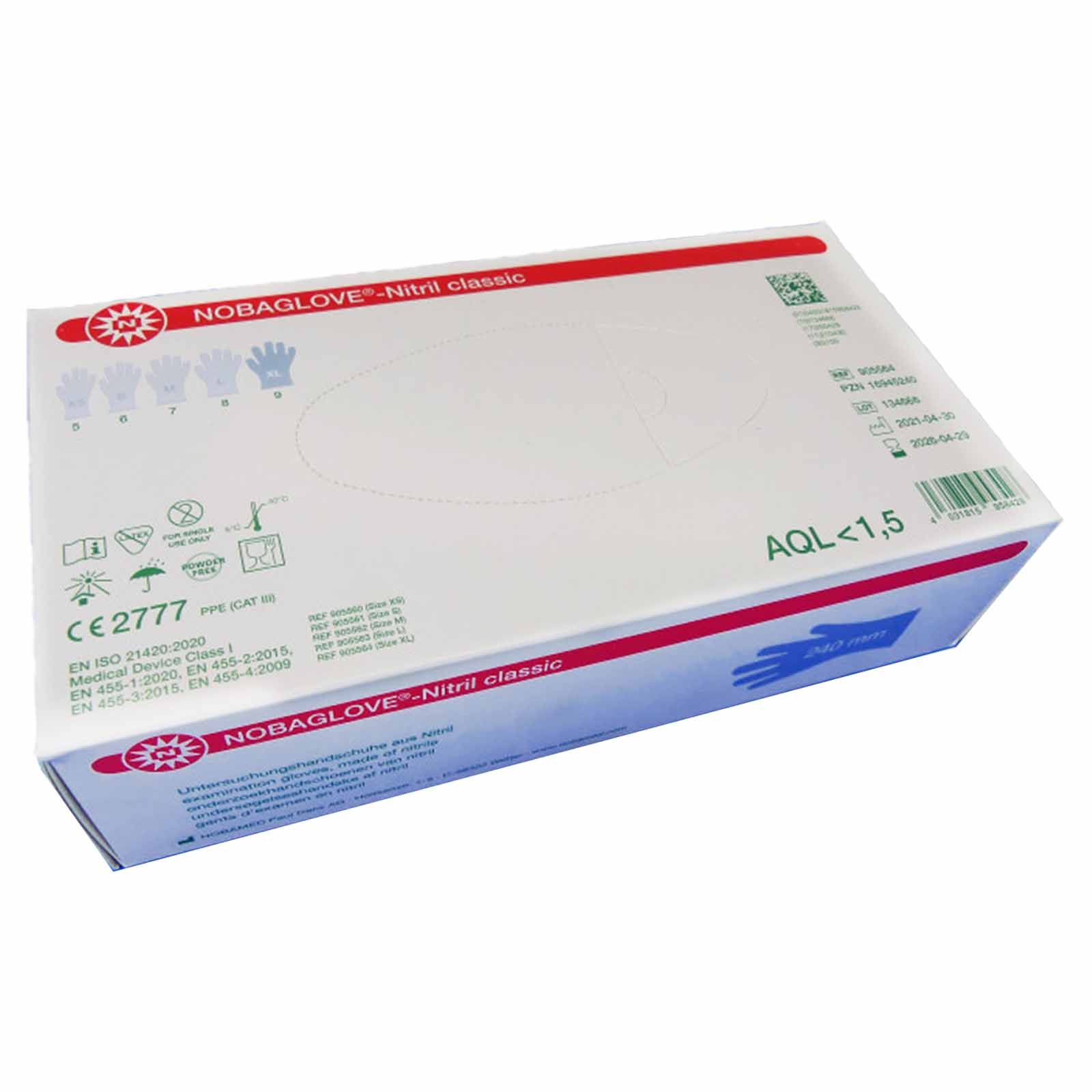 NOBA Nobaglove Nitril classic Einmalhandschuhe blau XL 100 Stück