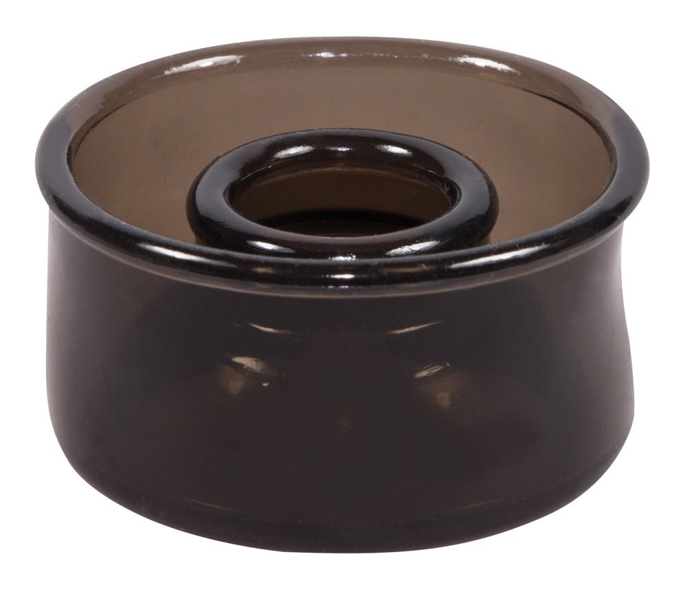 Dunkelgraue Ersatzmanschette. Zylindrische Form mit zentraler Öffnung. Aus transparentem Material.