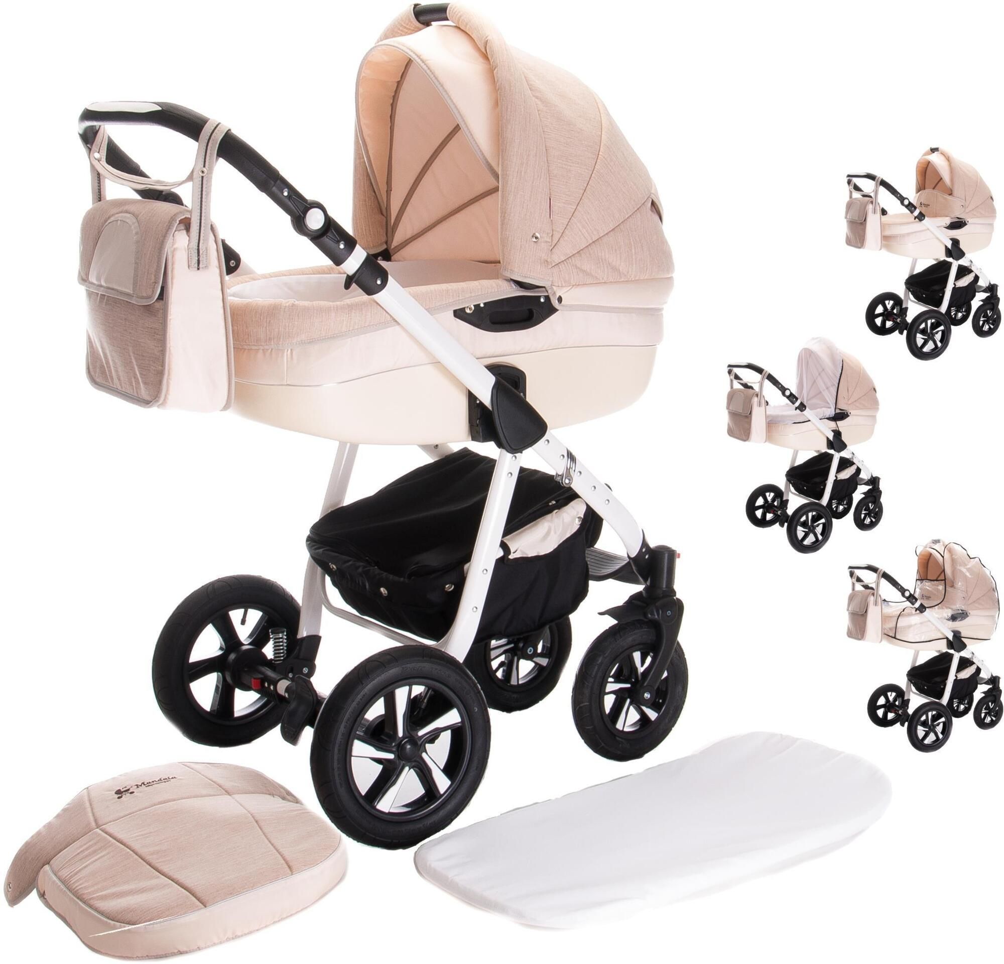 Friedrich Hugo Mandala 3 in 1 Kinderwagen Set Luftreifen, Cappuchino