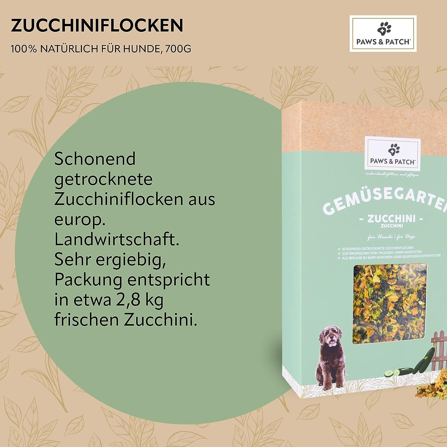 PAWS&PATCH ZUCCHINIFLOCKEN für Hunde