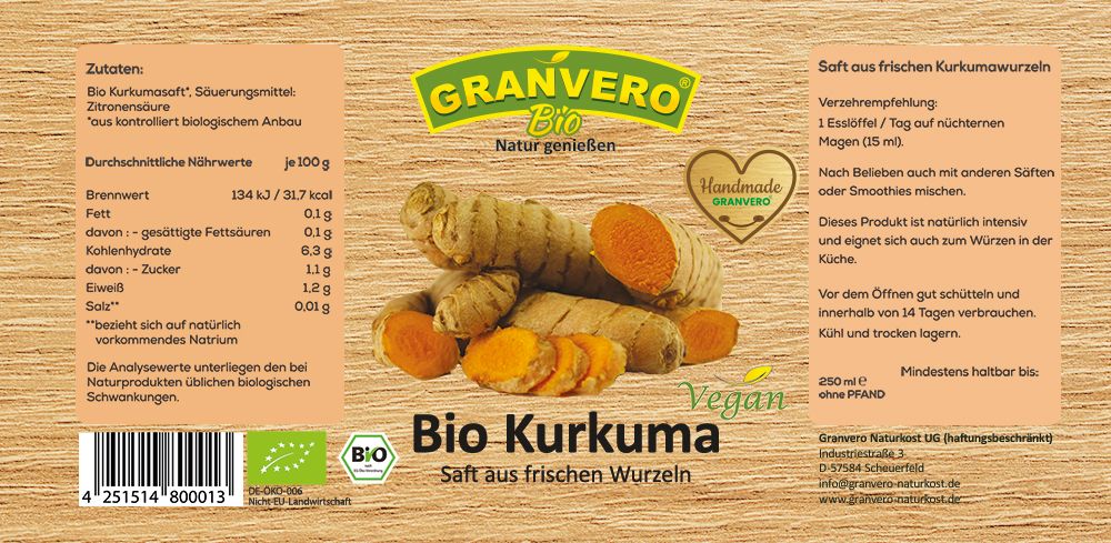 Granvero® Bio Kurkuma Saft