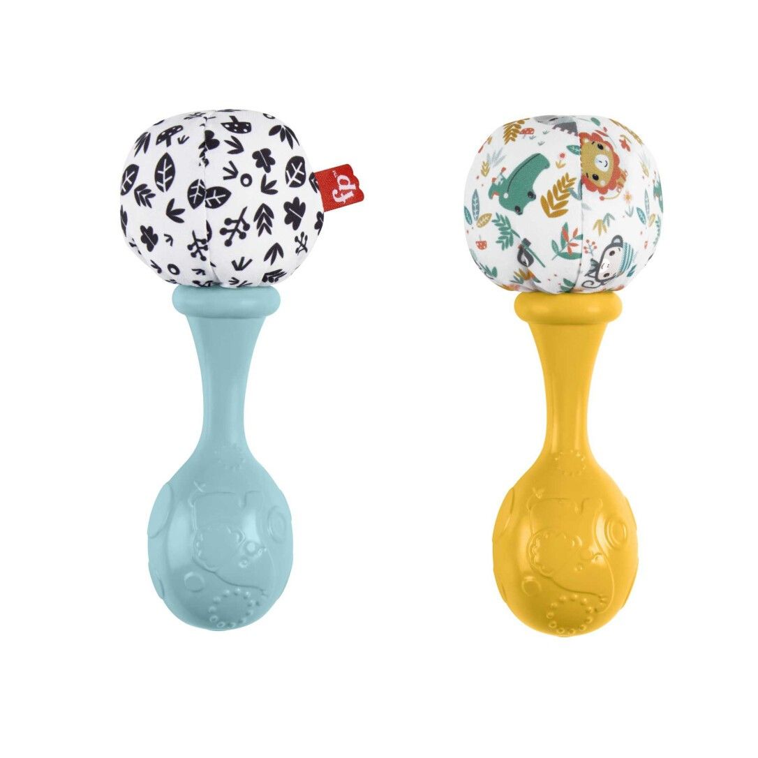 Mattel Fisher-Price Babys Rumba-Rasseln Spielzeug, 2er-Set für Babys ab 3 Monaten, kontrastreiches