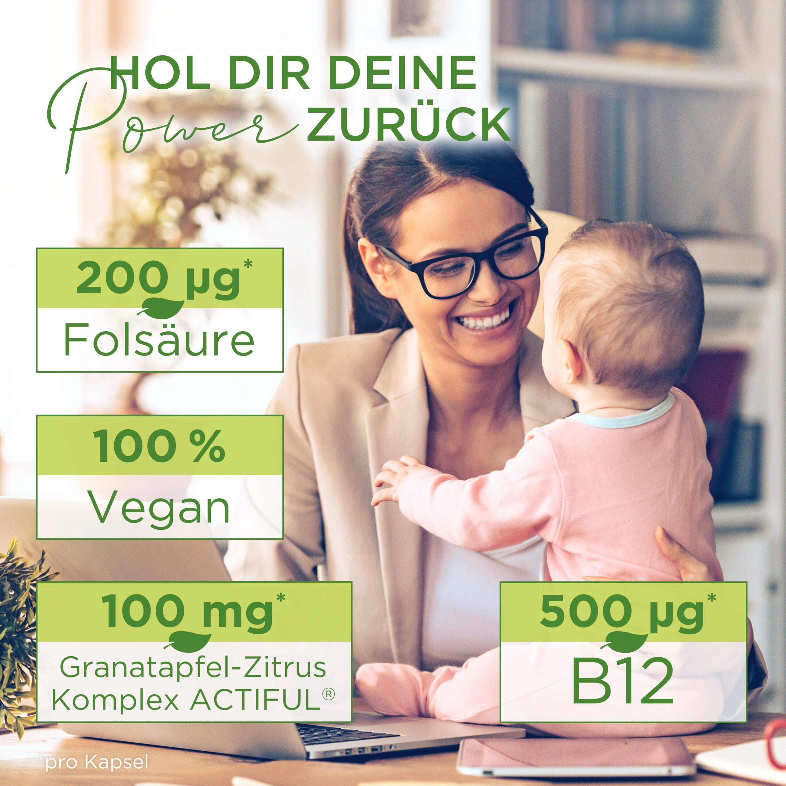 Nature's Way B12 + Folat Kapseln