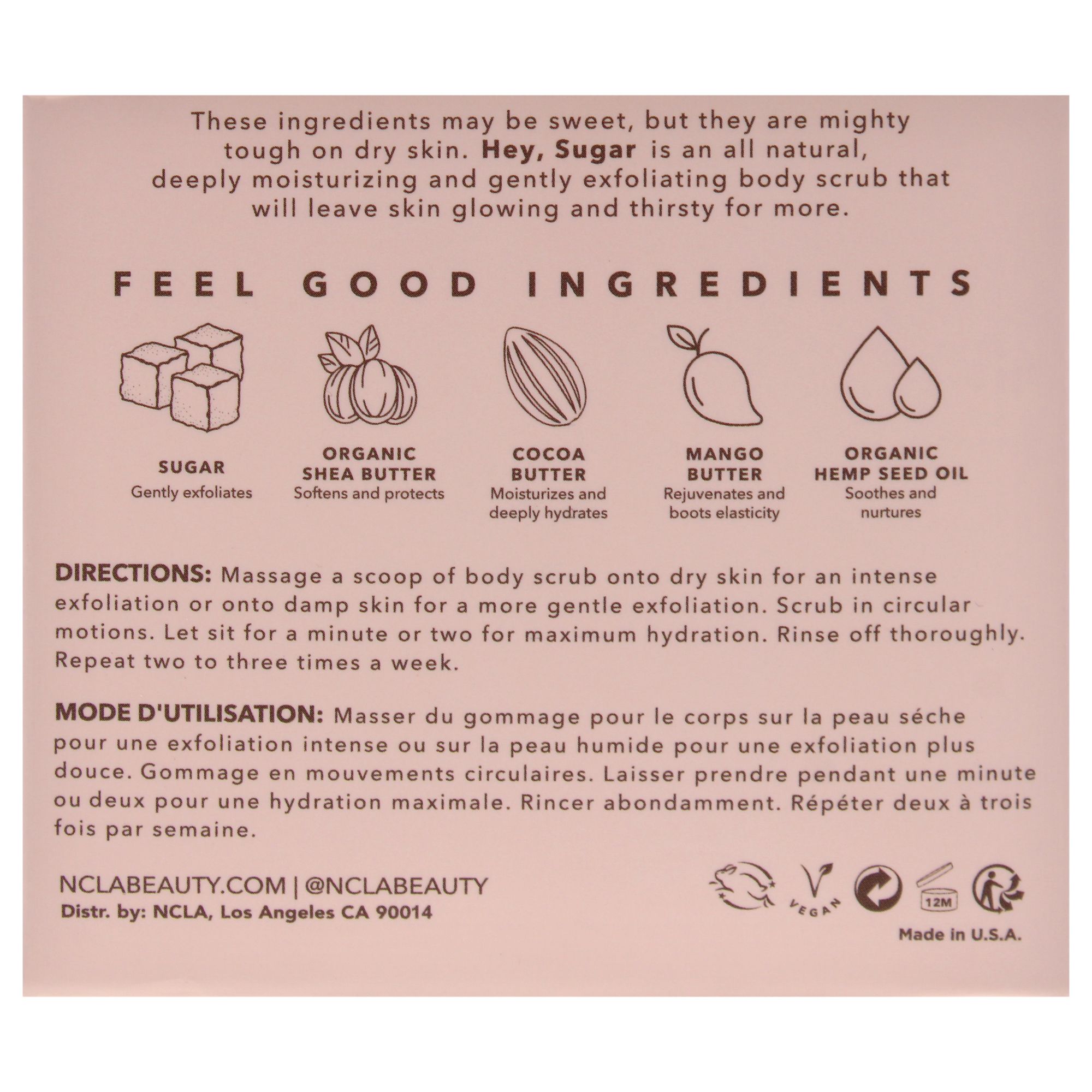 Hey Sugar natürlicher Körperpeeling - Coconut Vanilla von NCLA