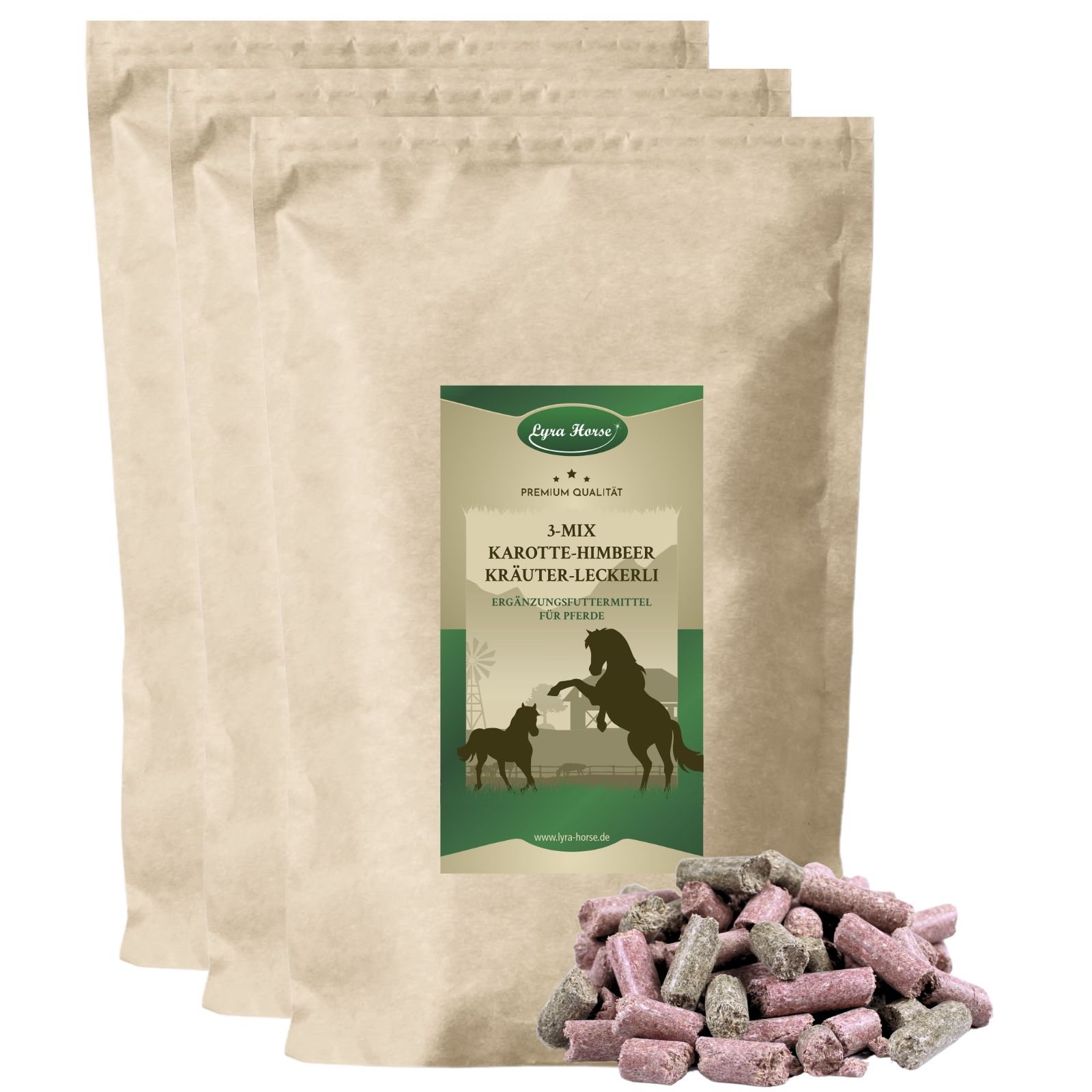 Lyra Horse® Karotte-Himbeer-Kräuter Leckerli 15 kg Futter
