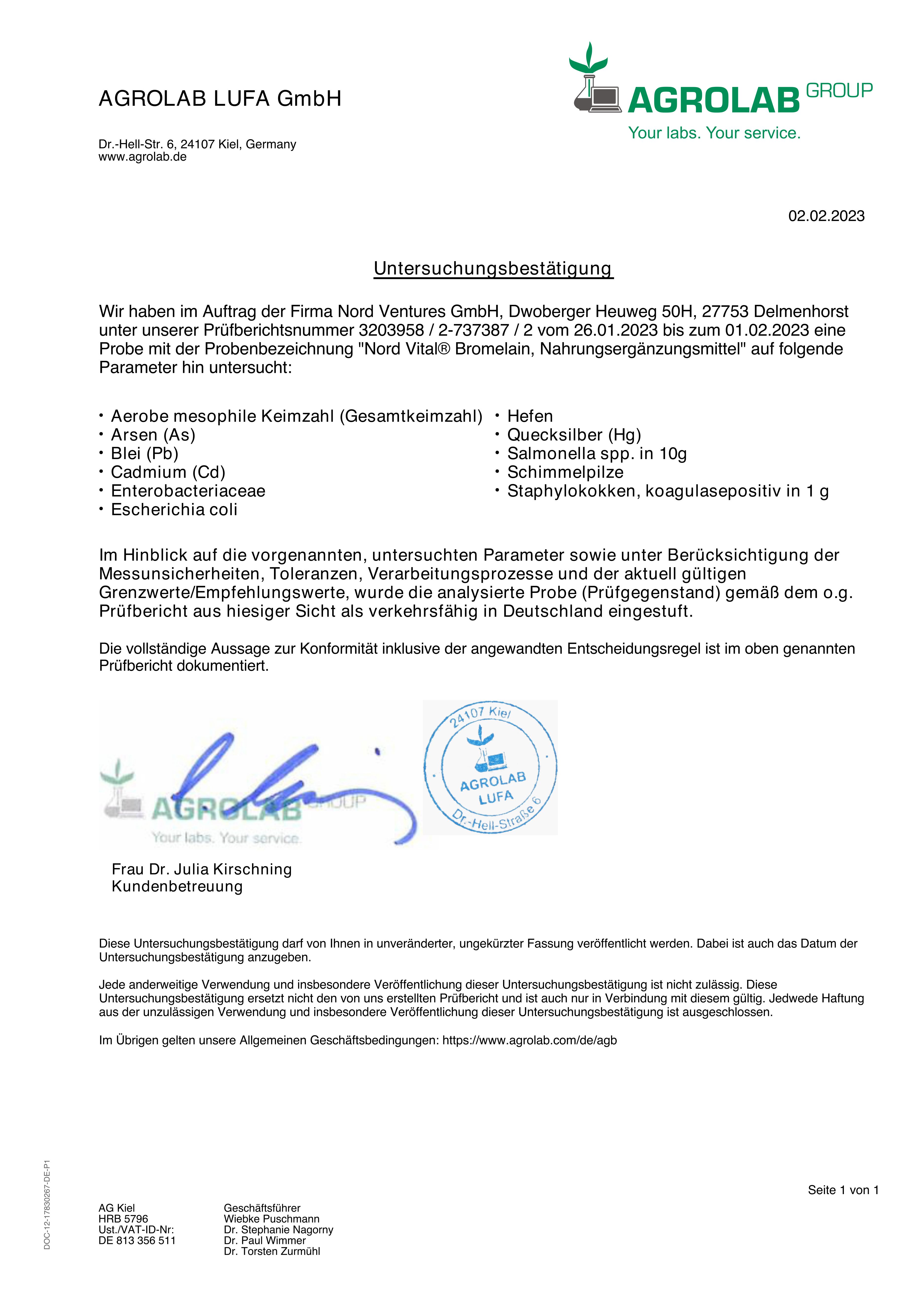 Nord Vital Bromelain - 5000 FIP - 1000 mg pro Tagesdosis – magensaftresistent - Vegan