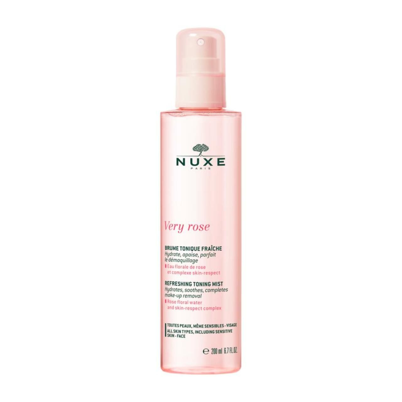 Verschiedene NUXE Very Rose Produkte. Flaschen, Tiegel und Tuben.
