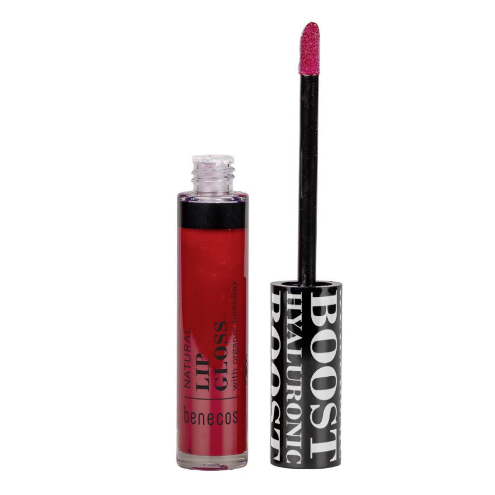 benecos Natural Lip Gloss in Rot mit Applikator.