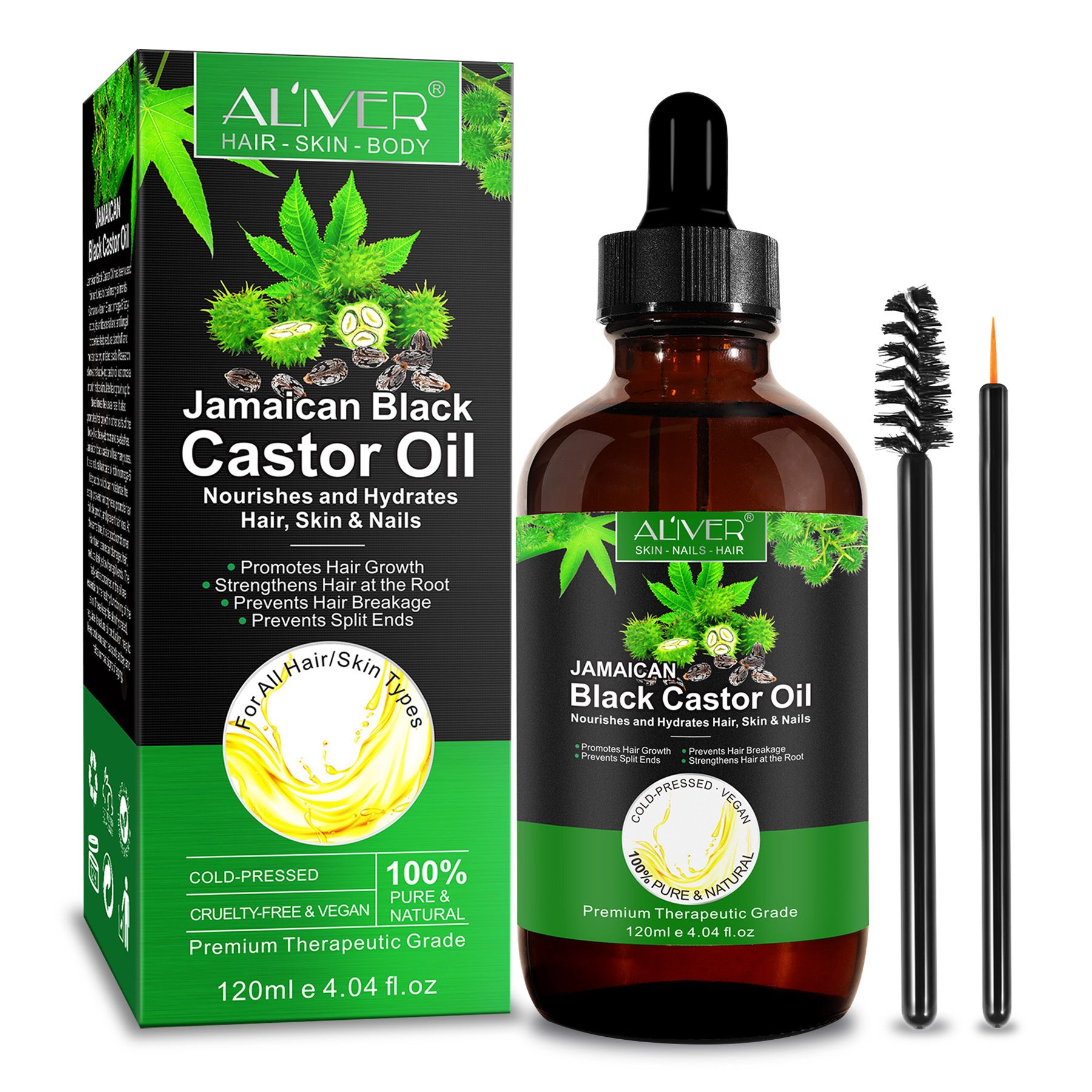 ALIVER Olio di ricino per la Cura di capelli e pelle