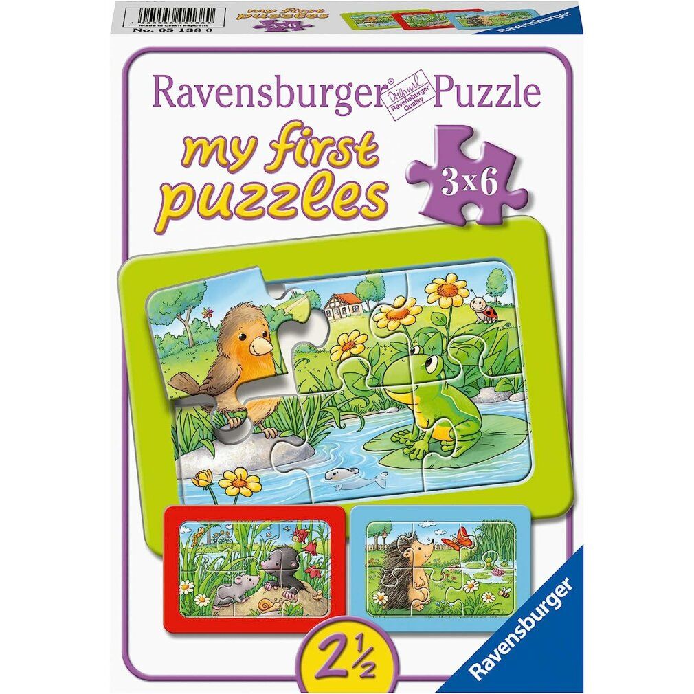 ravensburger Mein erstes Puzzle Tiere aus dem Garten 3x6 Teile