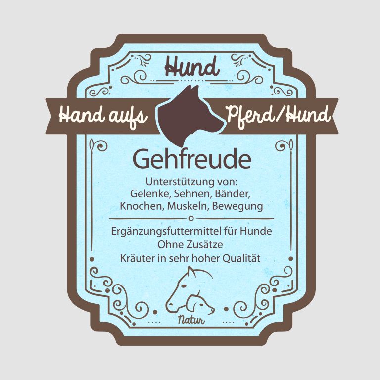 Hand aufs Pferd/Hund Sehnen Kräuter Gehfreude